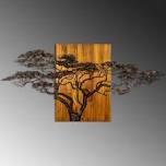 Elegant Decorative Wooden Wall Accessory, Black \u0026 Light Walnut, 12.9 x 1.2 x 19.7 inches | 50% Real Wood (Thickness: 1.2 inches) \u0026 50% Metal (Thickness: 0.06 inches) | Easy Wall Mount Design, Unique Color Variations for Stylish Home Décor