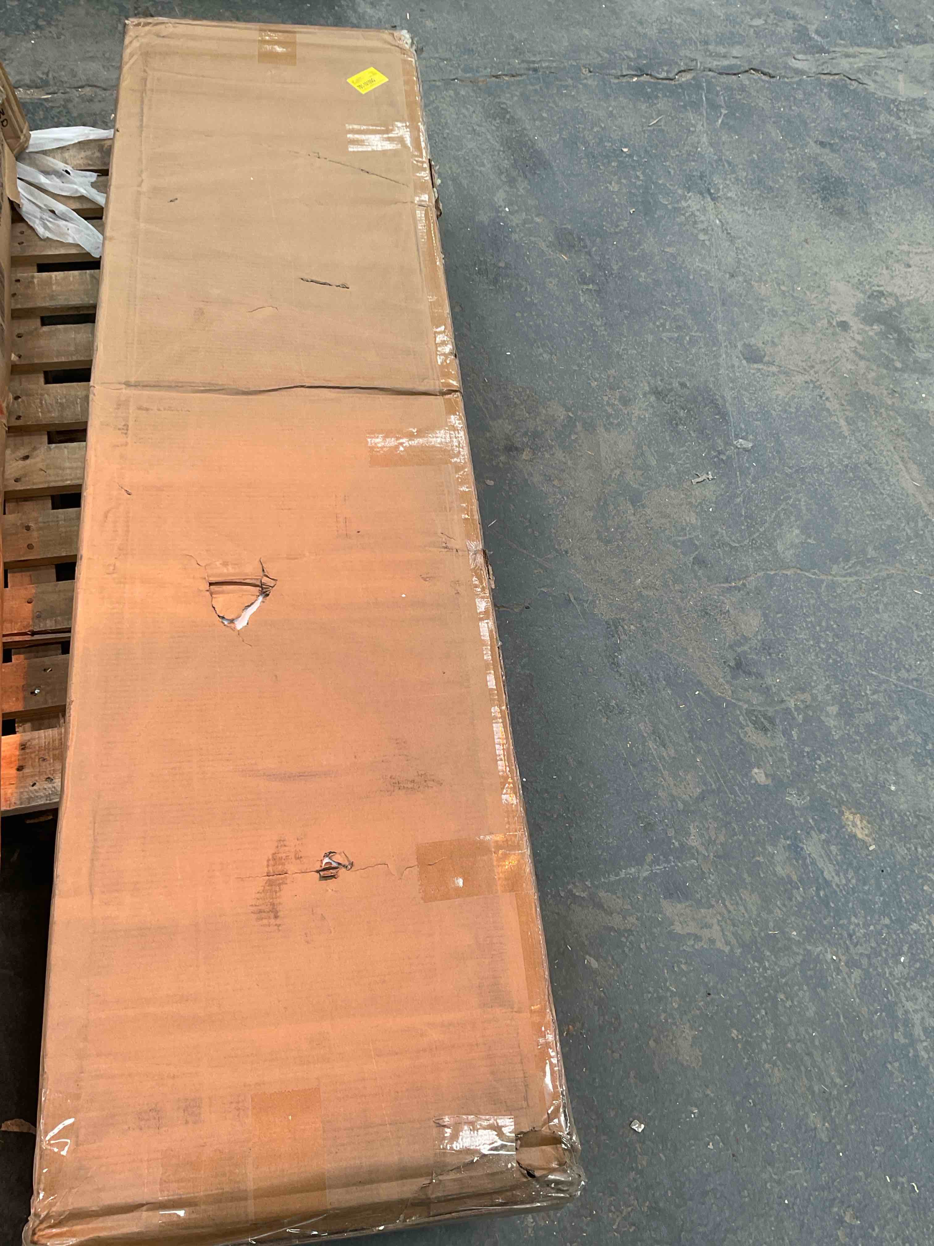 Condition photo showing Good Condition for 63" w fluted 9-drawer dresser, 1.97"-thick panels wood chest with faux marble top and sturdy base