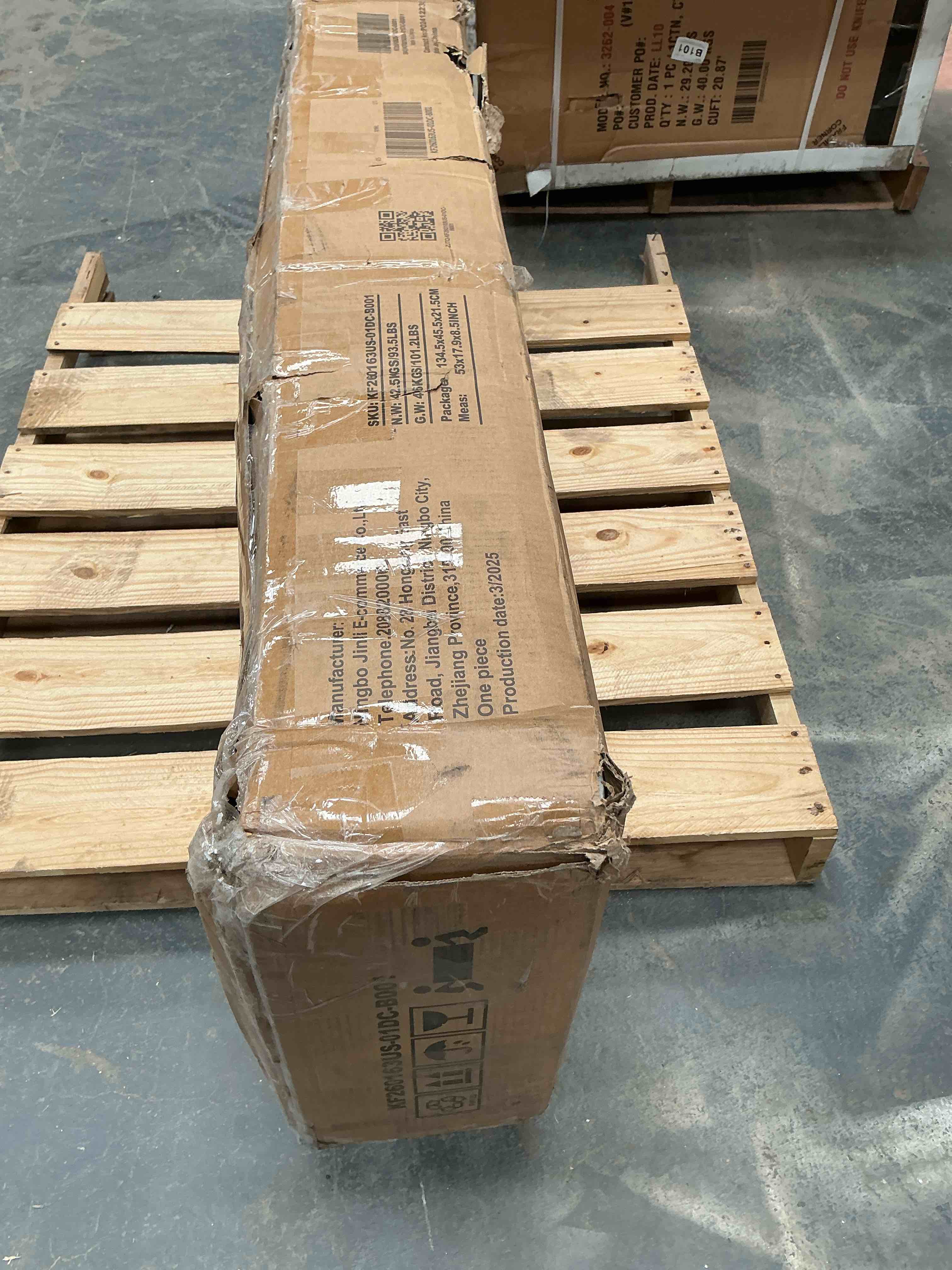 Condition photo showing Good Condition for 80'' h x 46'' w 6-tier bookcase with glass doors & drawer