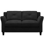 lourdez 56.3" curved arm tufted back loveseat