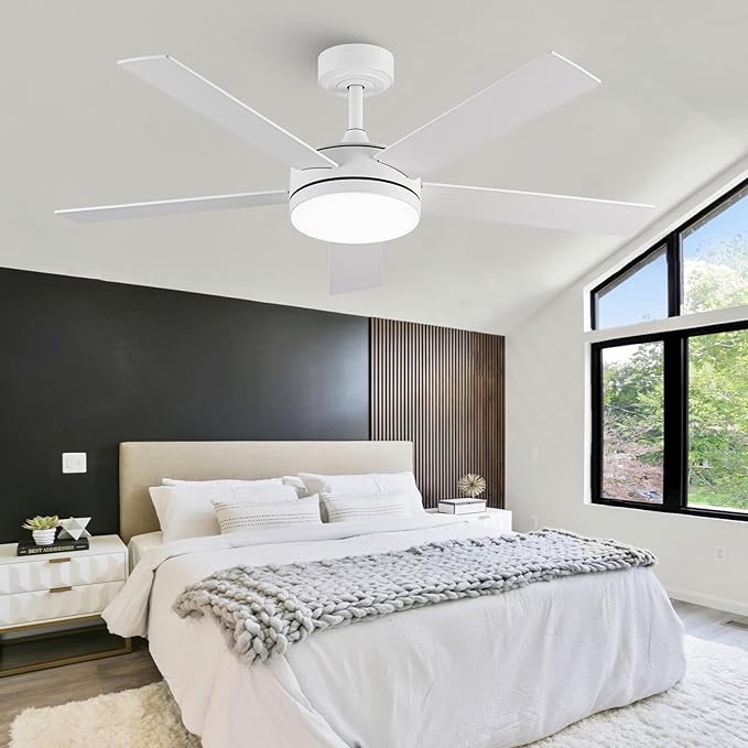 vaczon 48" 5 - blade modern ceiling fan with led lights and remote control