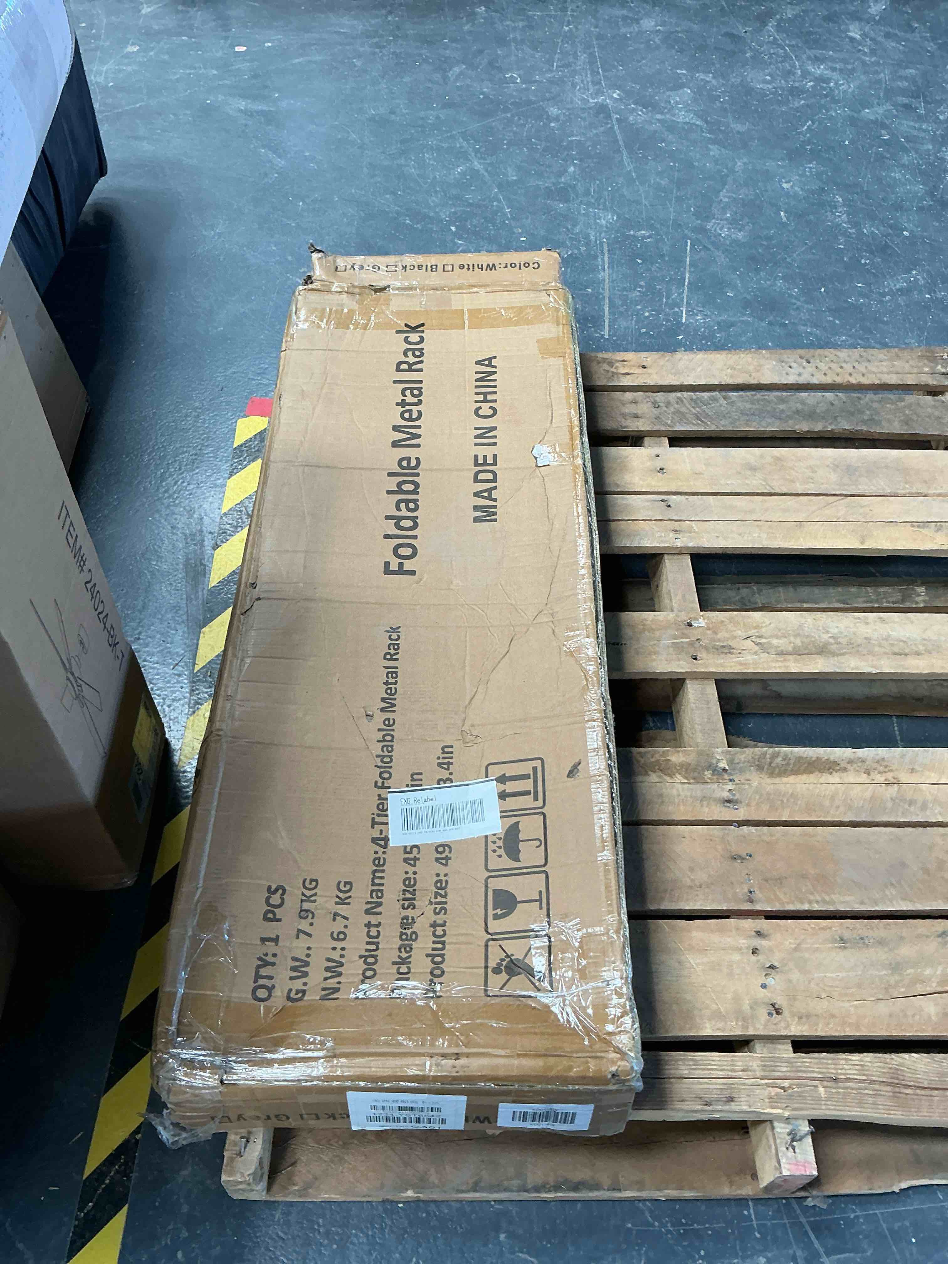 Condition photo showing Good Condition for 4-tier foldable metal rack