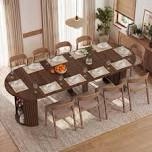 38-92" extendable folding dining table with side storage shelves