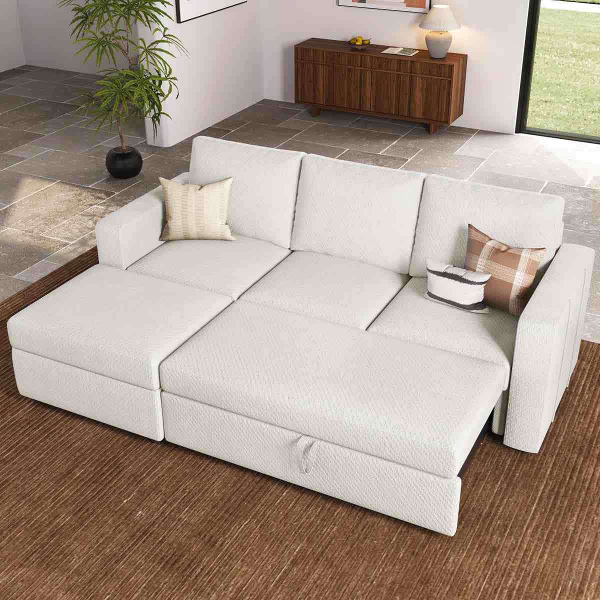 carton b1: pull out sofa bed module & parts beige