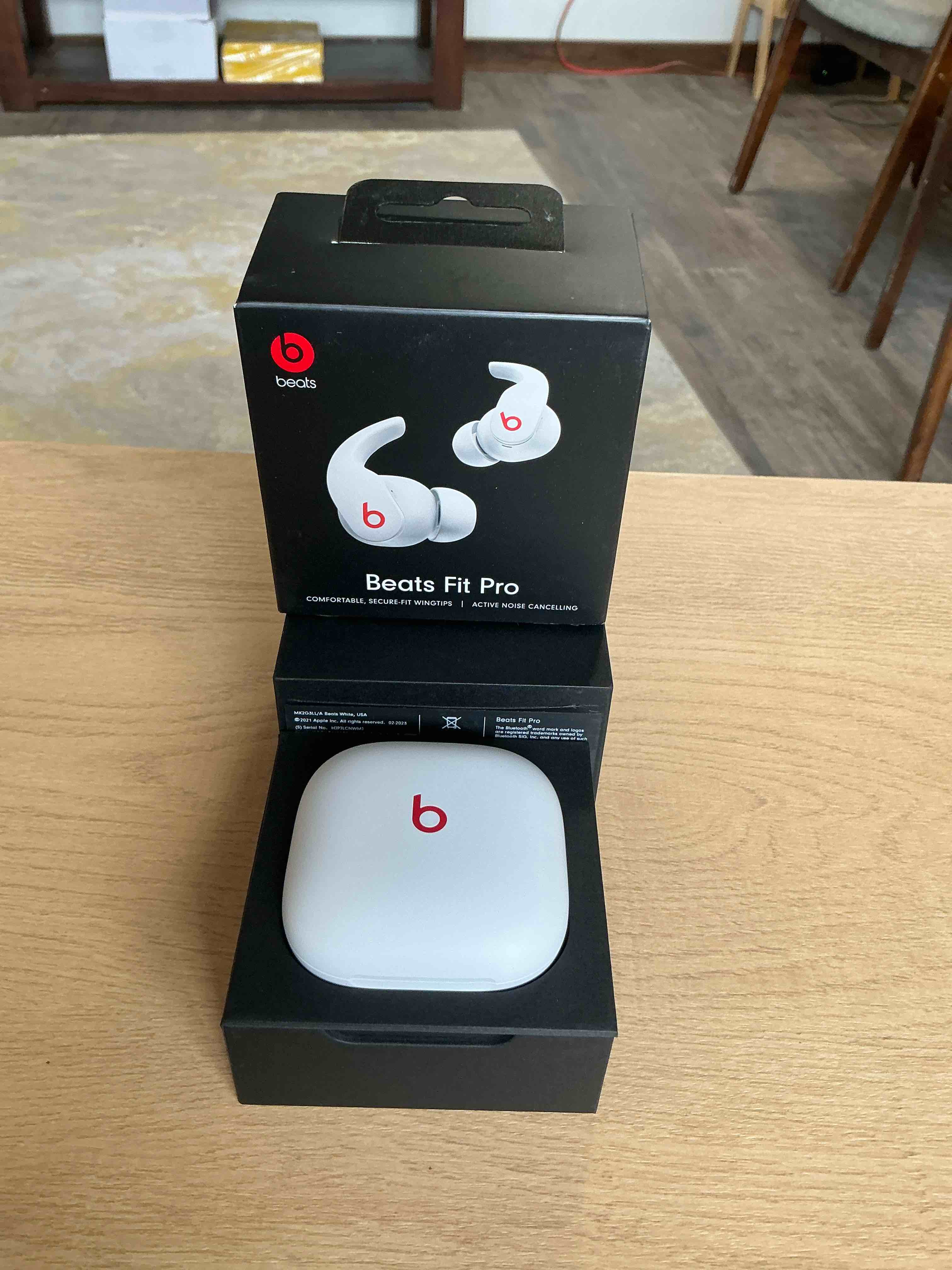 Condition photo showing New/Like New for beats fit pro (1st gen) - true wireless noise cancelling earbuds - active noise cancelling - sweat resistant earphones, compatible with apple & android, class 1 bluetooth® - beats white beats white fit pro without applecare+