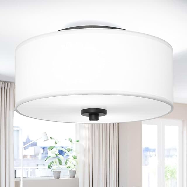 LIVE X HUGGER STYLE CEILING, LIGHT WHITE SHADE