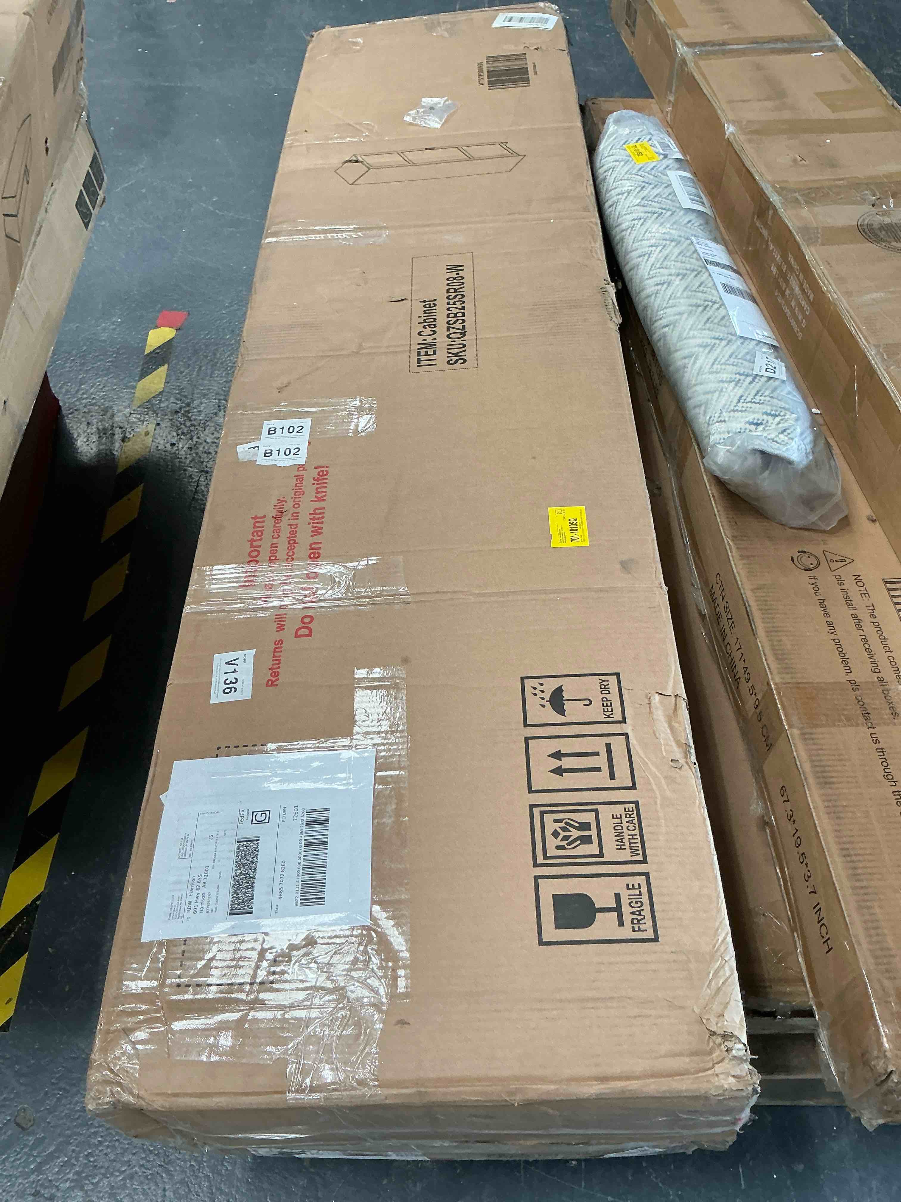 Condition photo showing Good Condition for 70.87" tall narrow storage bathroom cabinet with 3 adjustable shelves