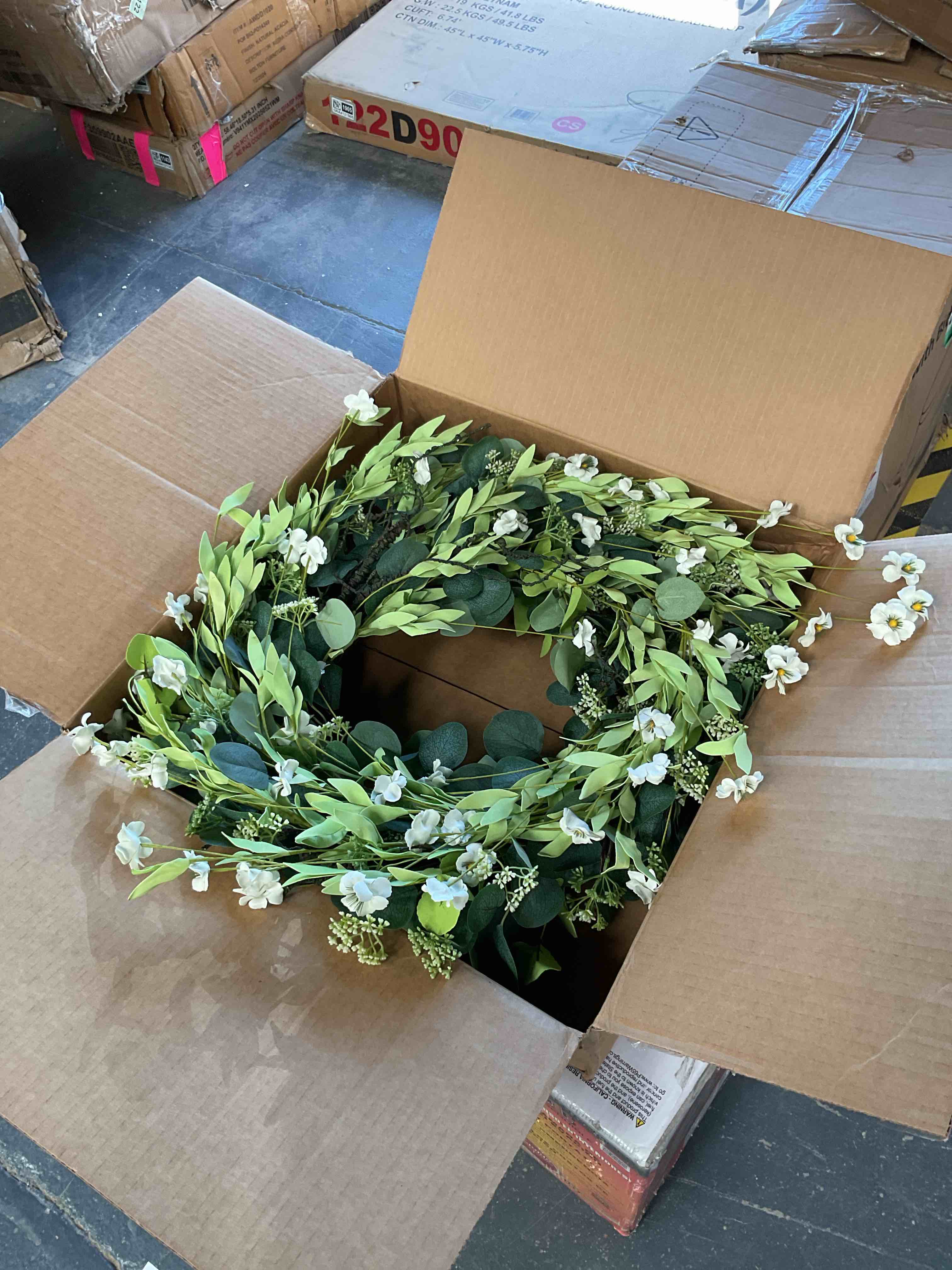 Wreath with White Flowers