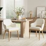 modern upholstered dining accent chair with wooden legs