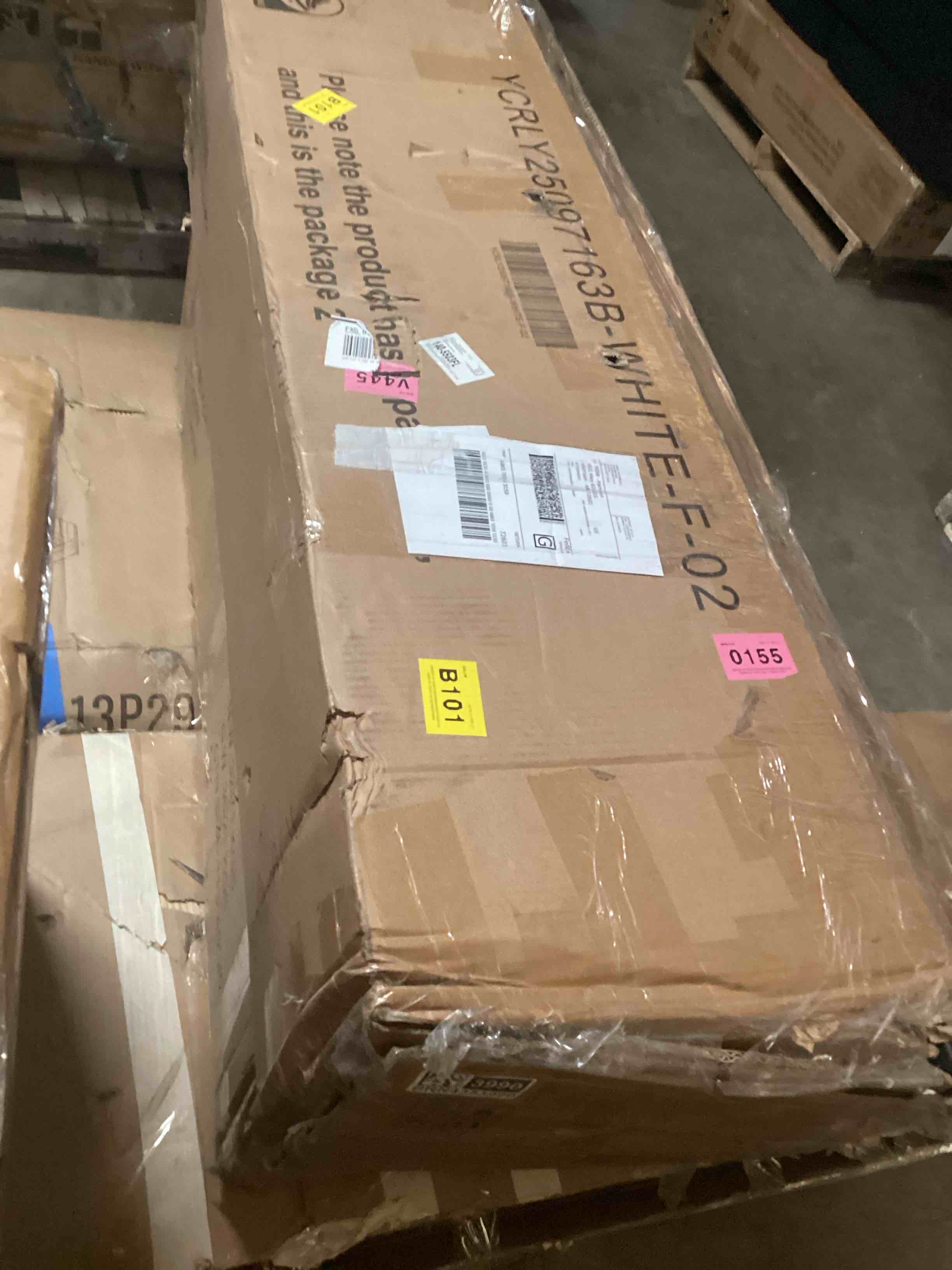 Condition photo showing Good Condition for incomplete box 2 only modern upholstered platform storage bed with wooden slats and smart rgbw led lights, no box spring needed