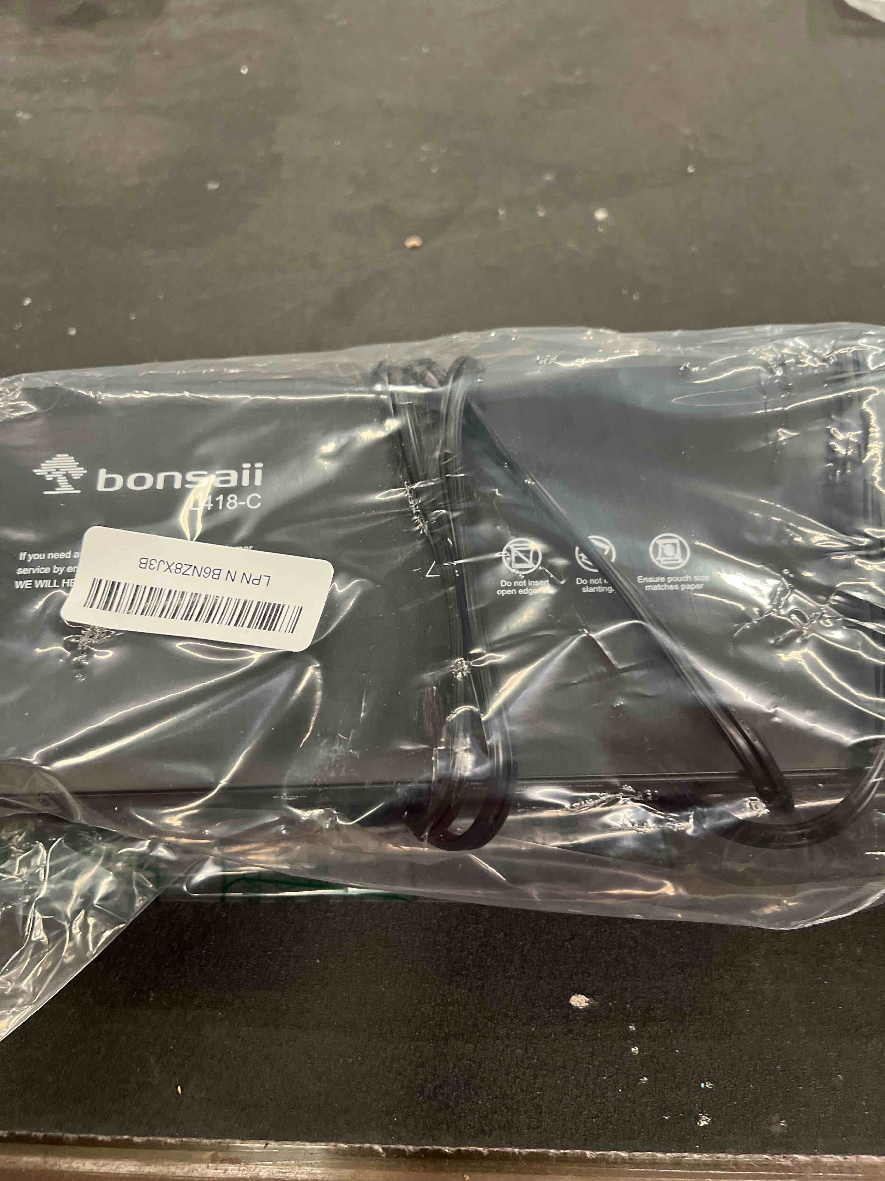 Condition photo showing Good Condition for bonsaii laminator, 9 inch thermal laminator machine with never jam technology for doc/posters/photo, personal laminating machine simple convenient for home, office and school black black + 5 pouches