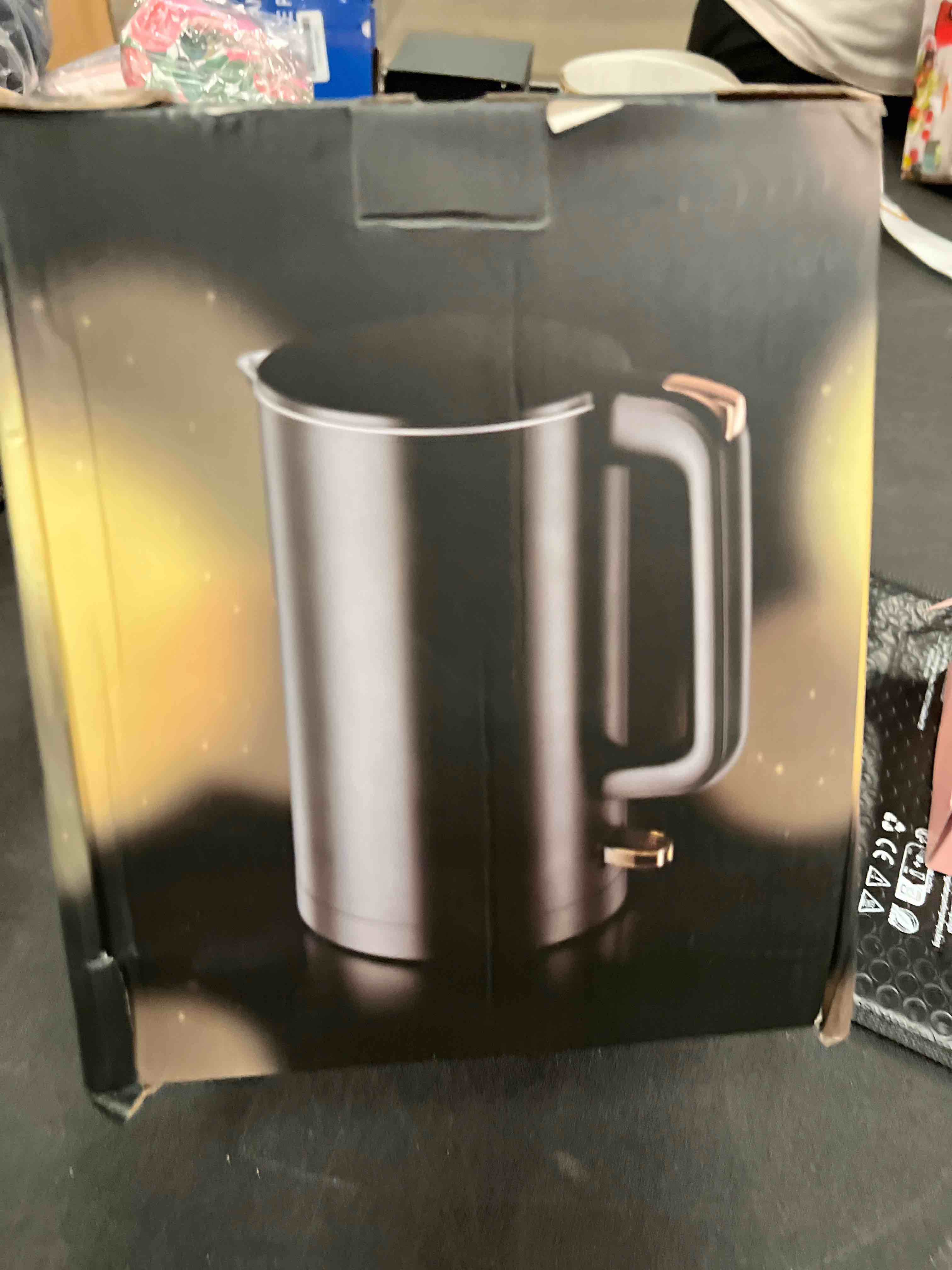 Condition photo showing Good Condition for electric kettle, double wall 1.7l stainless steel cool touch, water boiler & heater, 1500w hot tea pot, boil dry protection & cordless base, bpa-free, black
