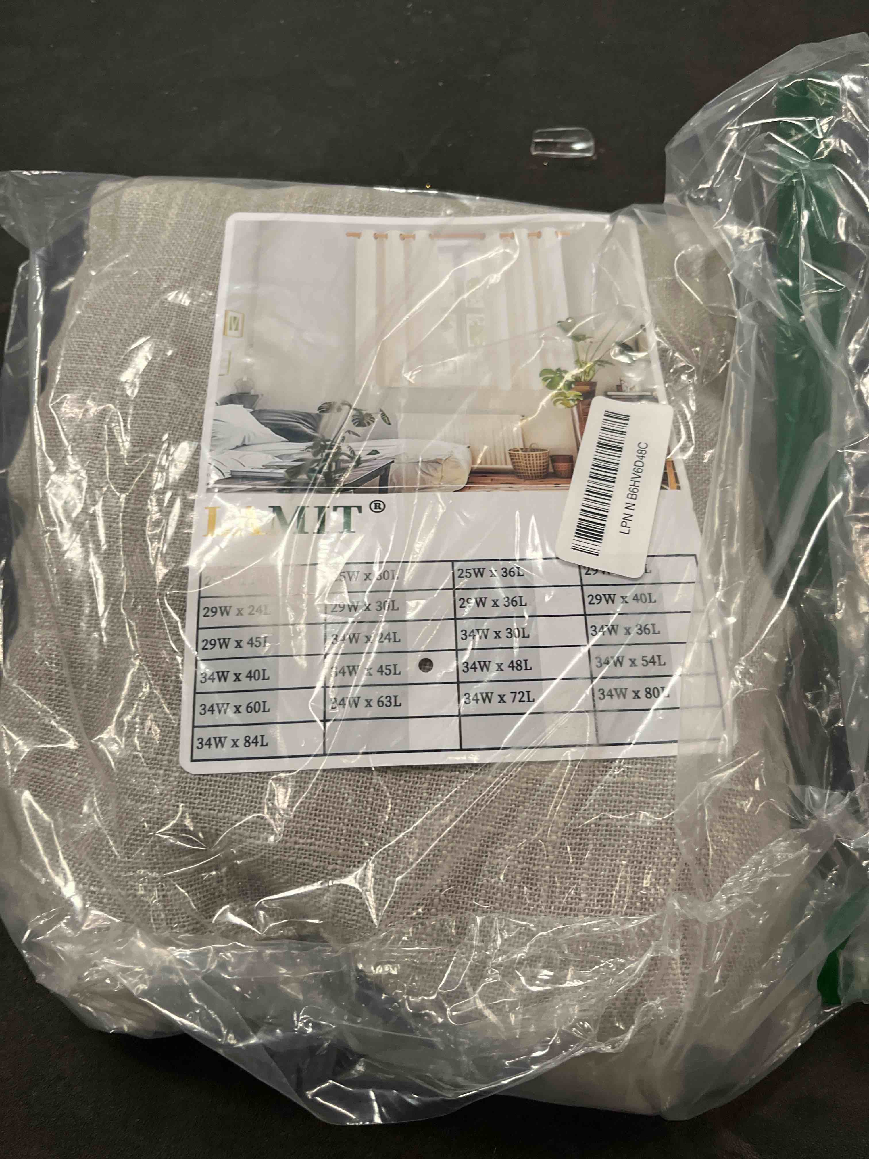 Condition photo showing Good Condition for lamit 45 inch length linen curtains for small window, semi sheer light filtering panels back tab and rod pocket neutral drapes for bedroom, sage grey, 2 panels, 34 x 45 inch 34"w x 45"l (pack of 2) sage grey