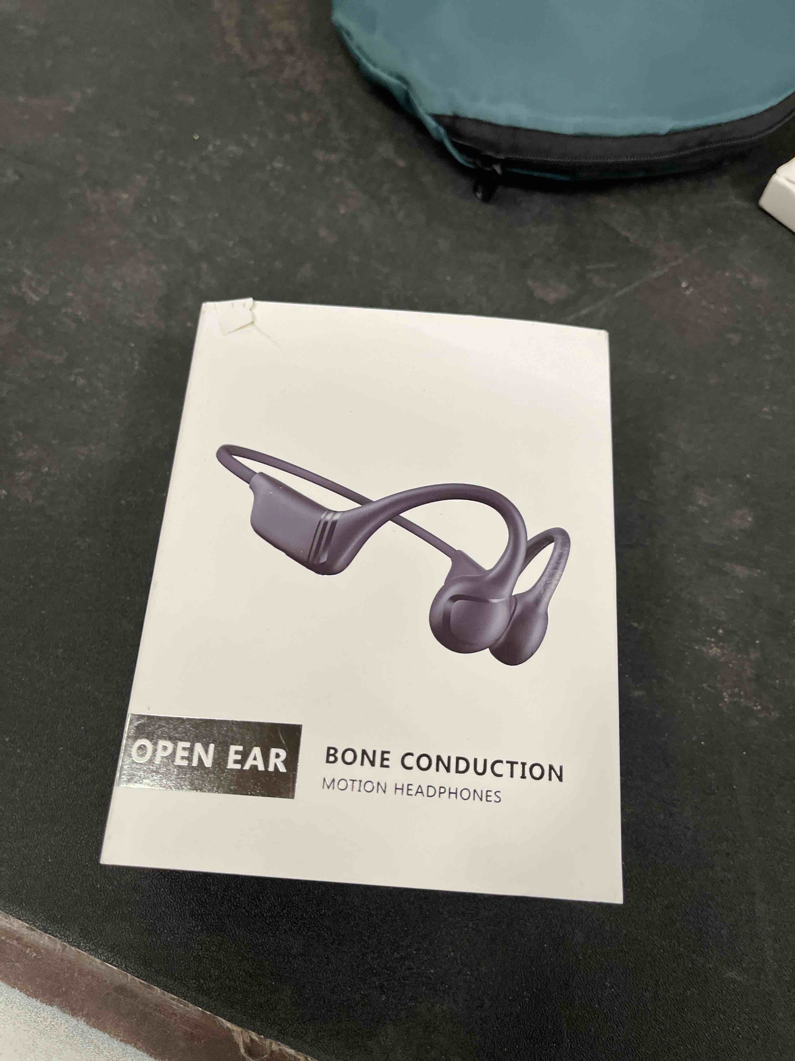 Condition photo showing Good Condition for 2026 new bone conduction headphones, bluetooth 5.4 open-ear sport headset with mic, 10h battery, ip55 waterproof, 22g lightweight skin-friendly design for cycling, running & gym black