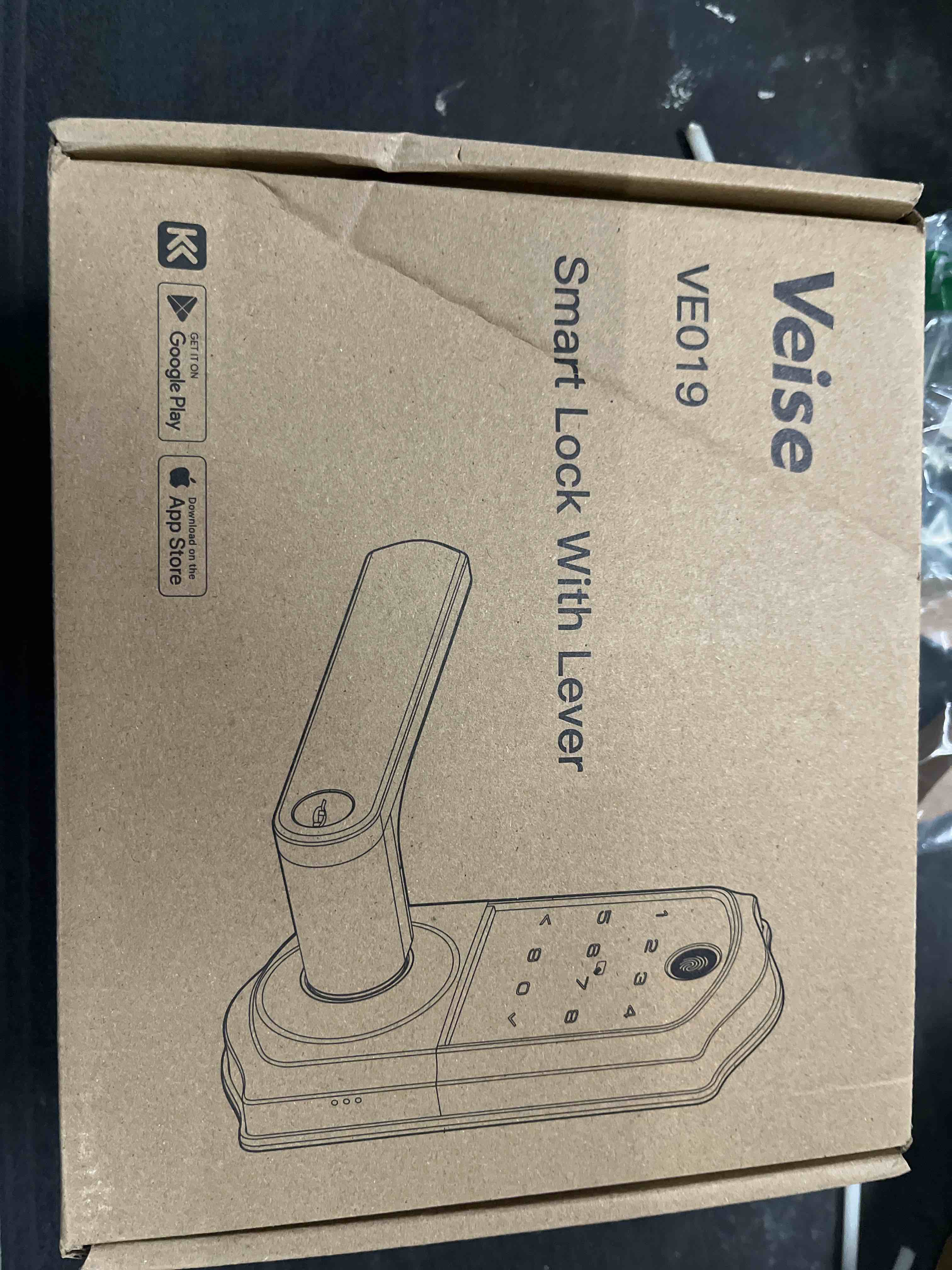 Condition photo showing Good Condition for veise ve019 fingerprint smart lever lock - app control, keypad door lock with handle, keyless entry 