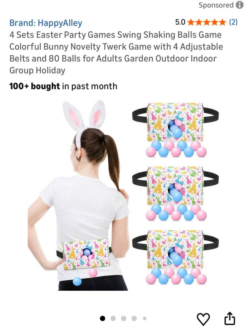 Condition photo showing Good Condition for happyalley 4 sets easter party games swing shaking balls game colorful egg novelty twerk game with 4