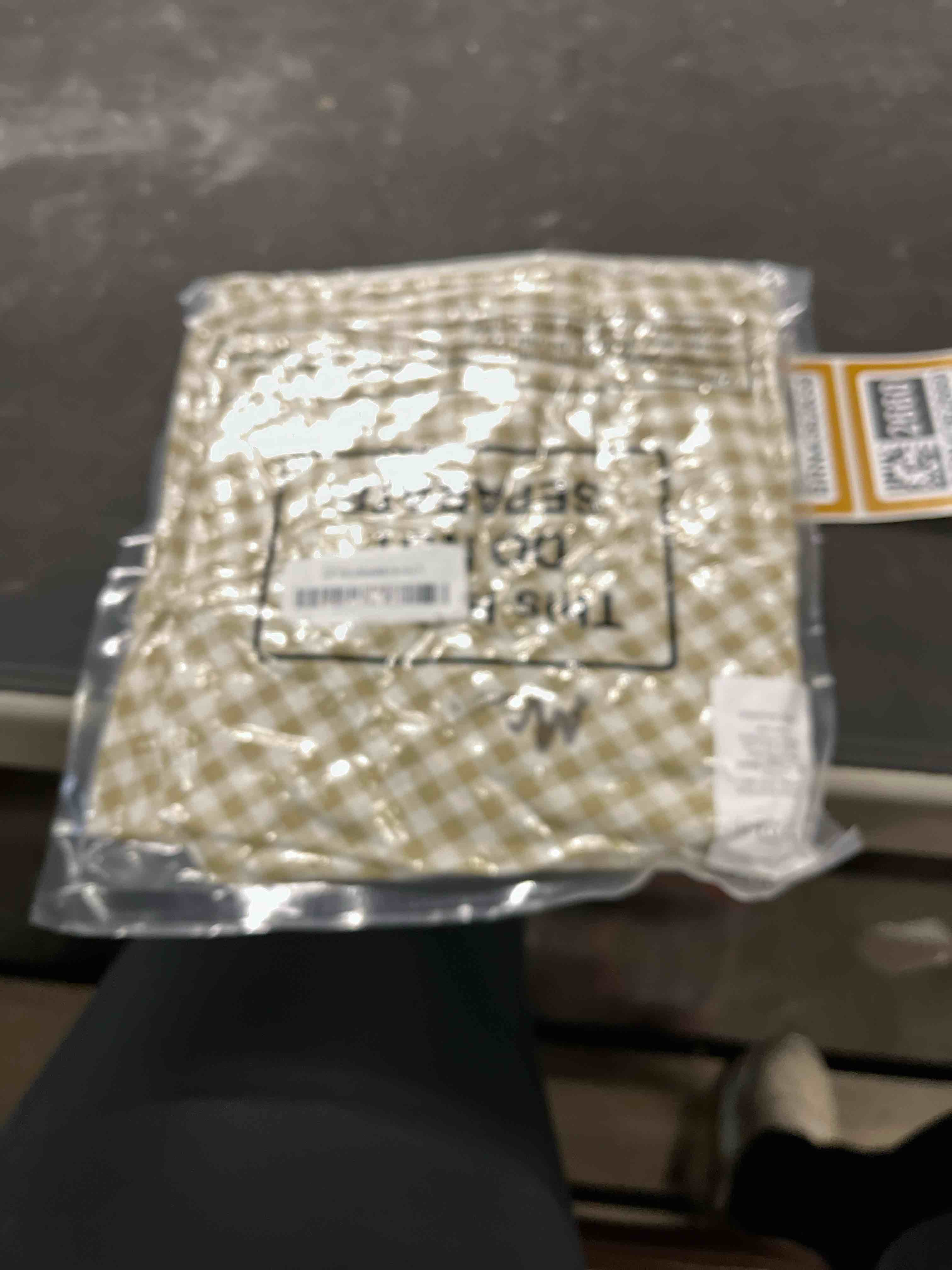 Condition photo showing Good Condition for mindsoft light brown gingham ruffled tablecloth 70 x 70 inches round cotton linen checkered table cl