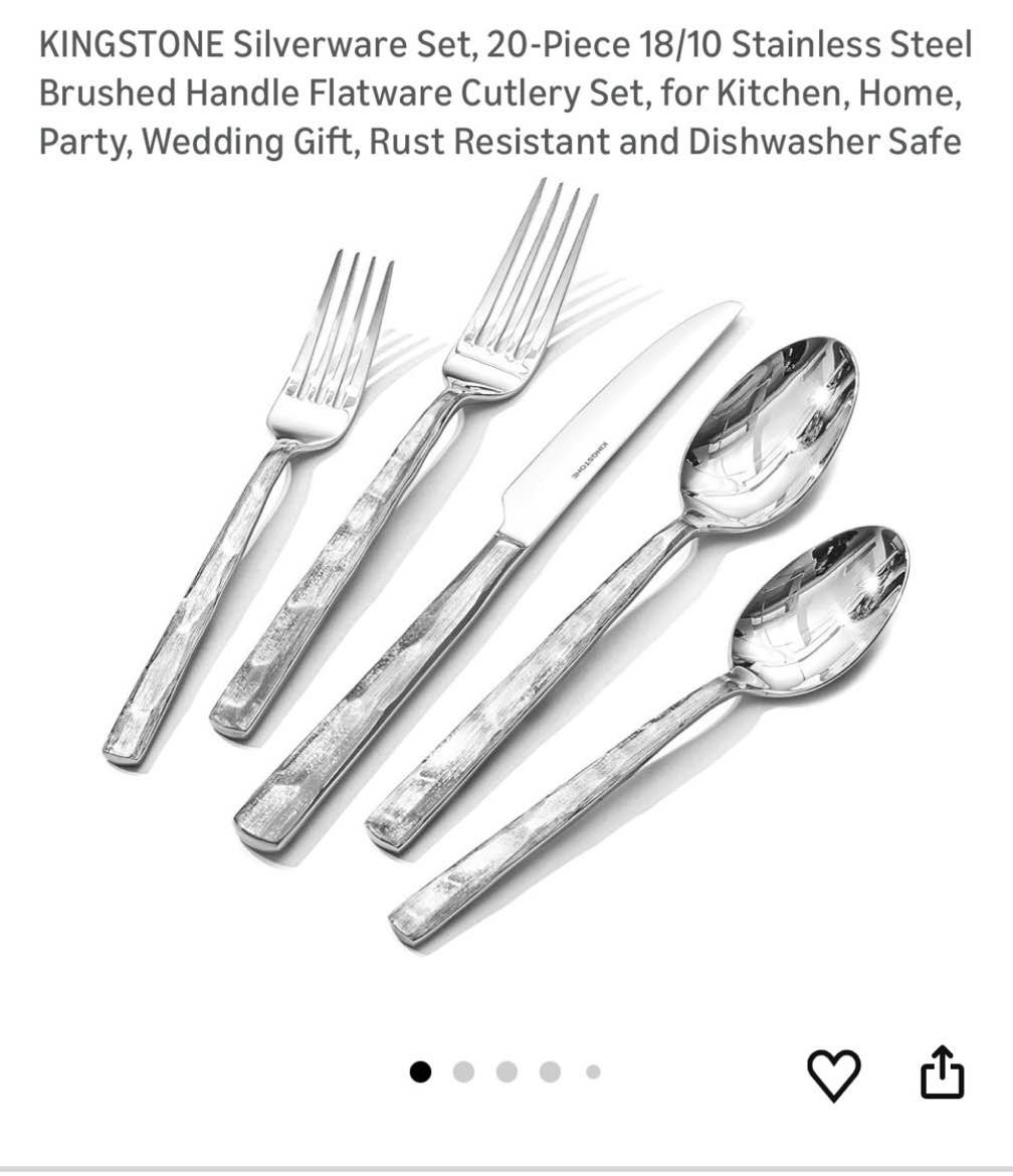 kingstone silverware set, 60-piece 18/10 stainless steel flatware set cutlery set for 12, for kitche