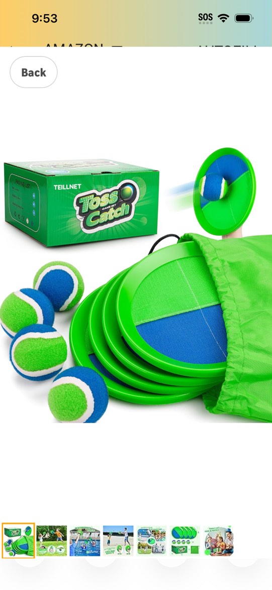Toss and Catch Ball Set Upgraded - Family Games Kids Toys for Stocking Stuffers - Water-Resistant Great for Beach Pool Yard - Christmas Toys Gift for Boys Girls Teens 3 4 5 6 7 8 9 10 11 12+ Years