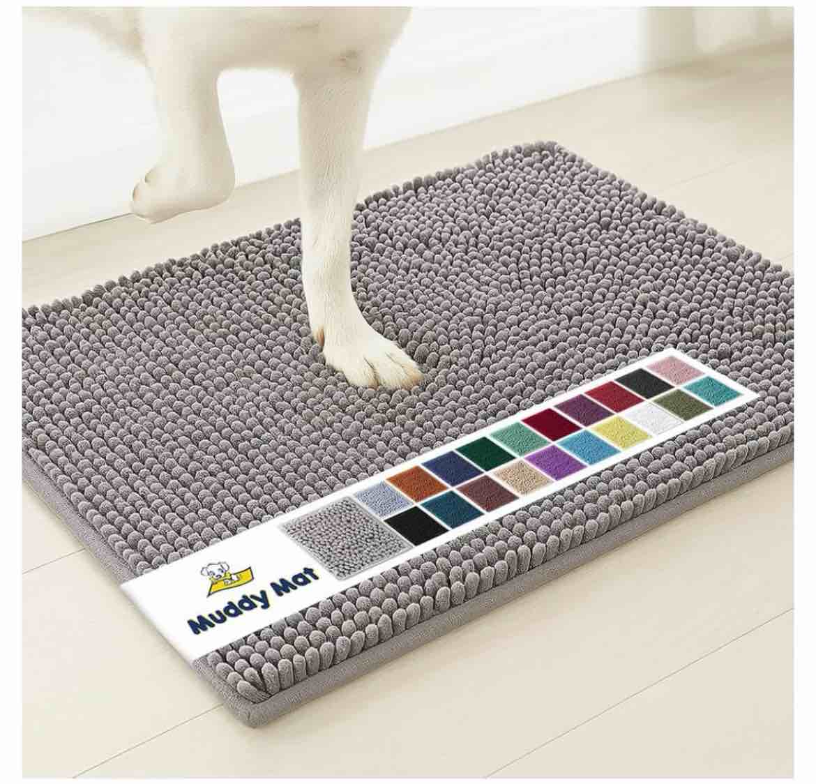 Muddy Mat® | Super Absorbent Door Mat Indoor, Microfiber Quick Dry Chenille Entryway Rug, Non-Slip F