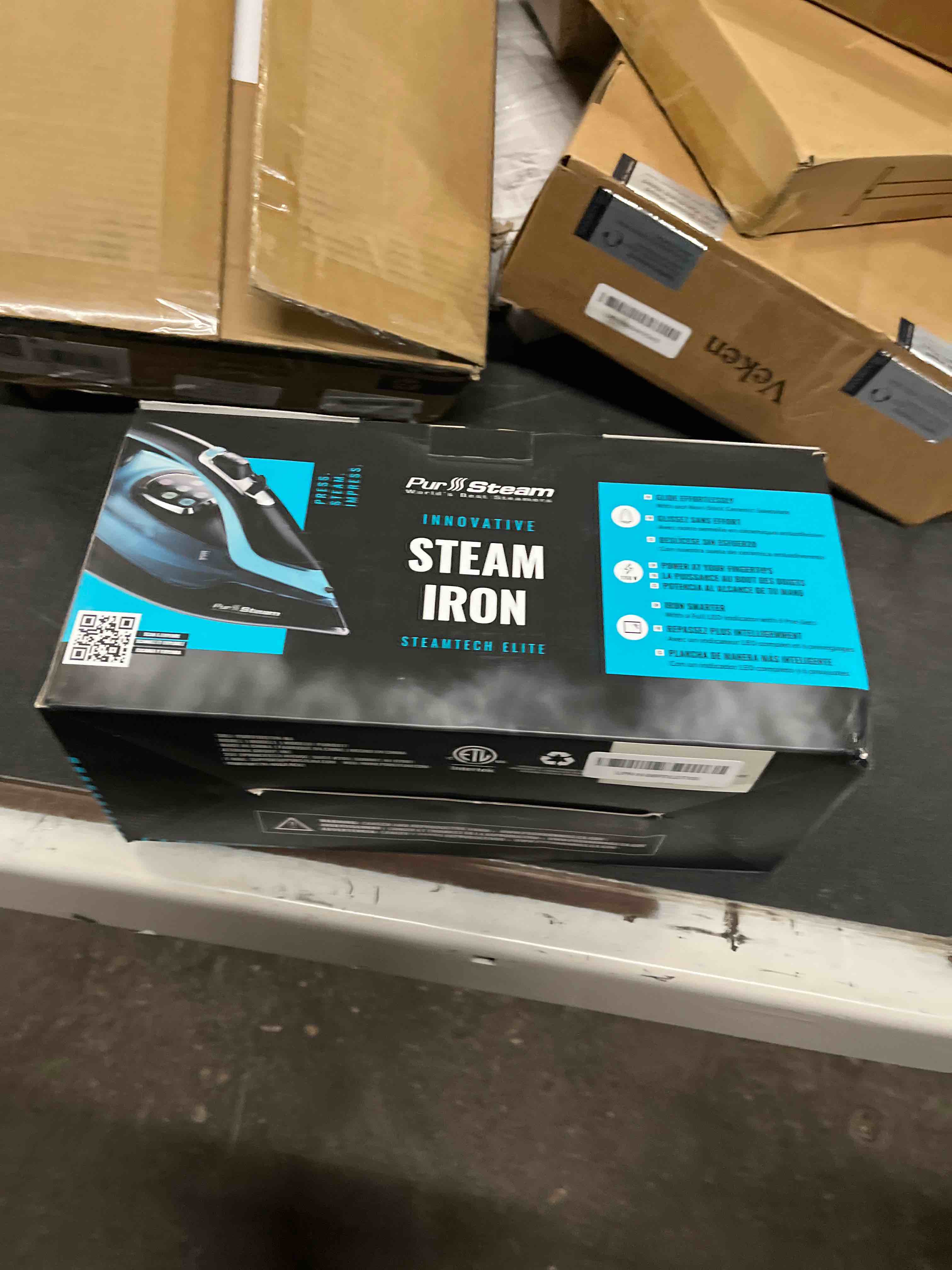 Condition photo showing Good Condition for pursteam steamtech elite 1750w steam iron, digital temp control & led display, ceramic soleplate, ad