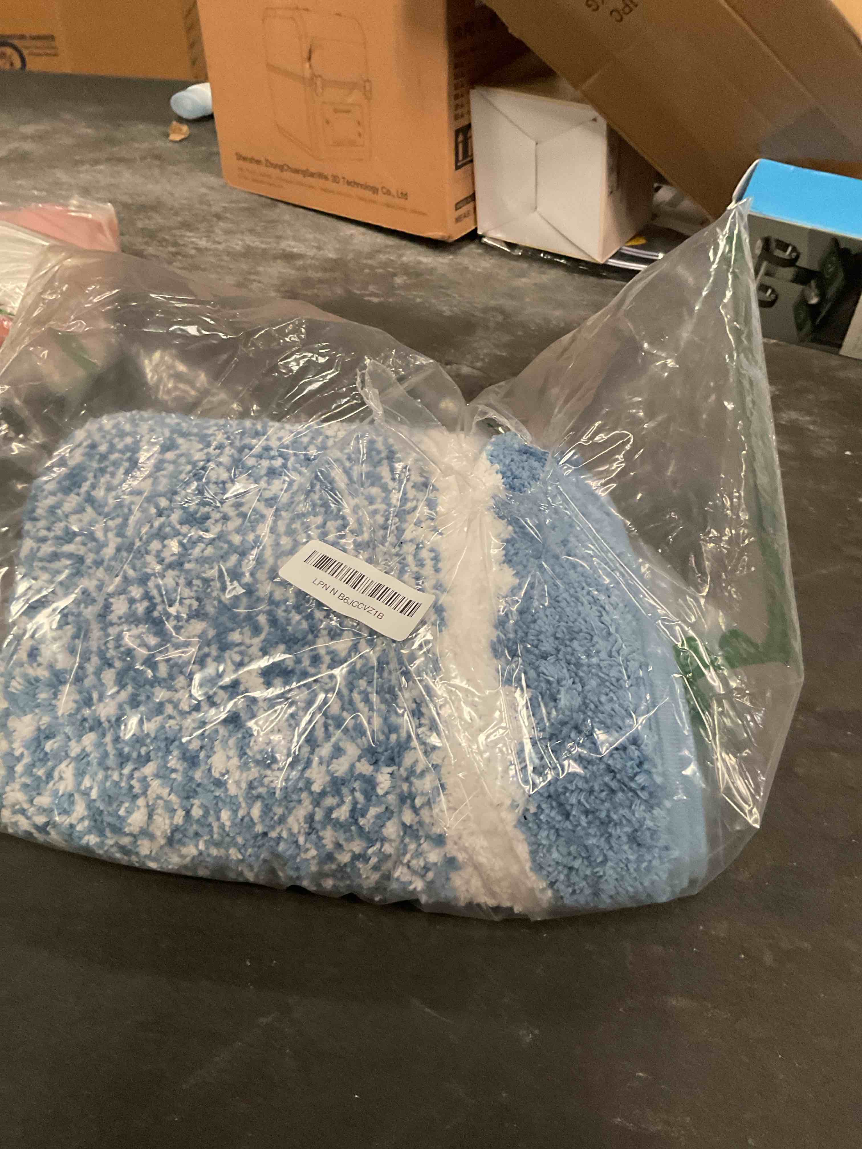 Condition photo showing Good Condition for olanly bathroom rugs 30x20, extra soft and absorbent microfiber bath mat, non-slip, machine washable, quick dry shaggy bath carpet, suitable for bathroom floor, tub, shower (medium, blue)