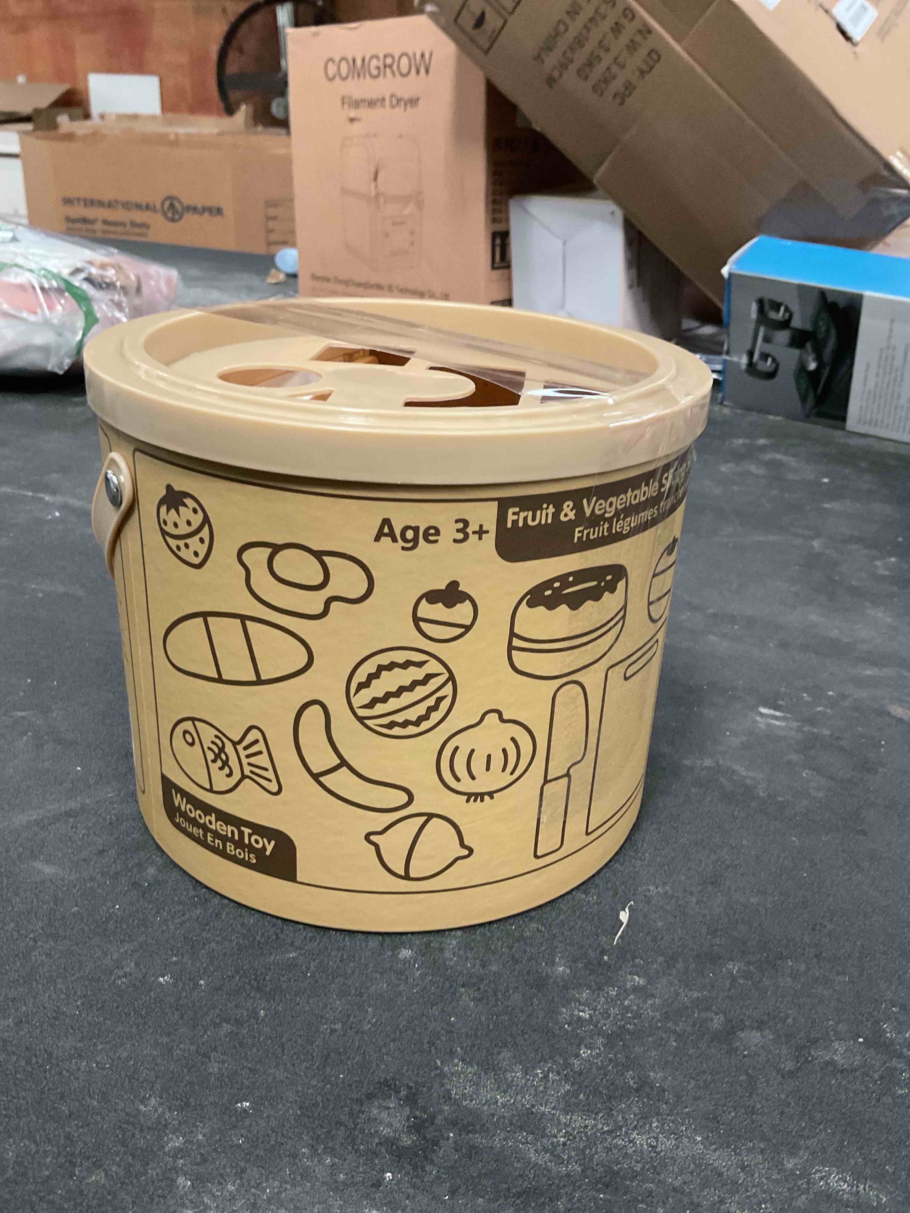 Condition photo showing Good Condition for whoholl 43 pcs wooden play food for kids play kitchen accessories playset with basket, pretend cutting food toys for 3 4 5 6 year old, vegetables fruits toys christmas birthday gifts for girls boys