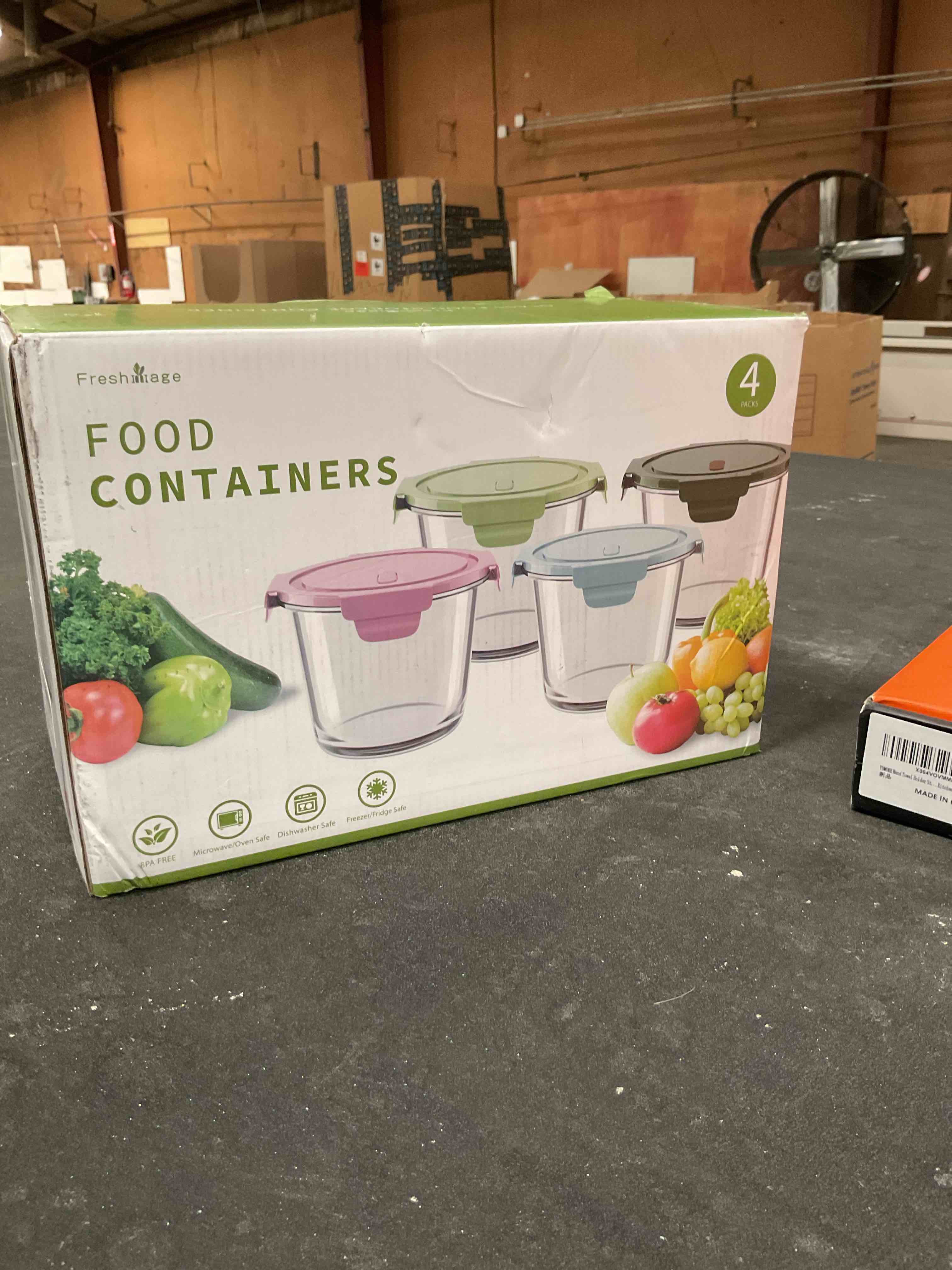 Condition photo showing Good Condition for freshmage 23oz glass meal prep containers with lids, airtight 3-cup glass storage containers set, heat-resistant bpa-free for soup, leftover, microwave, dishwasher, fridge and freezer safe (4 packs)