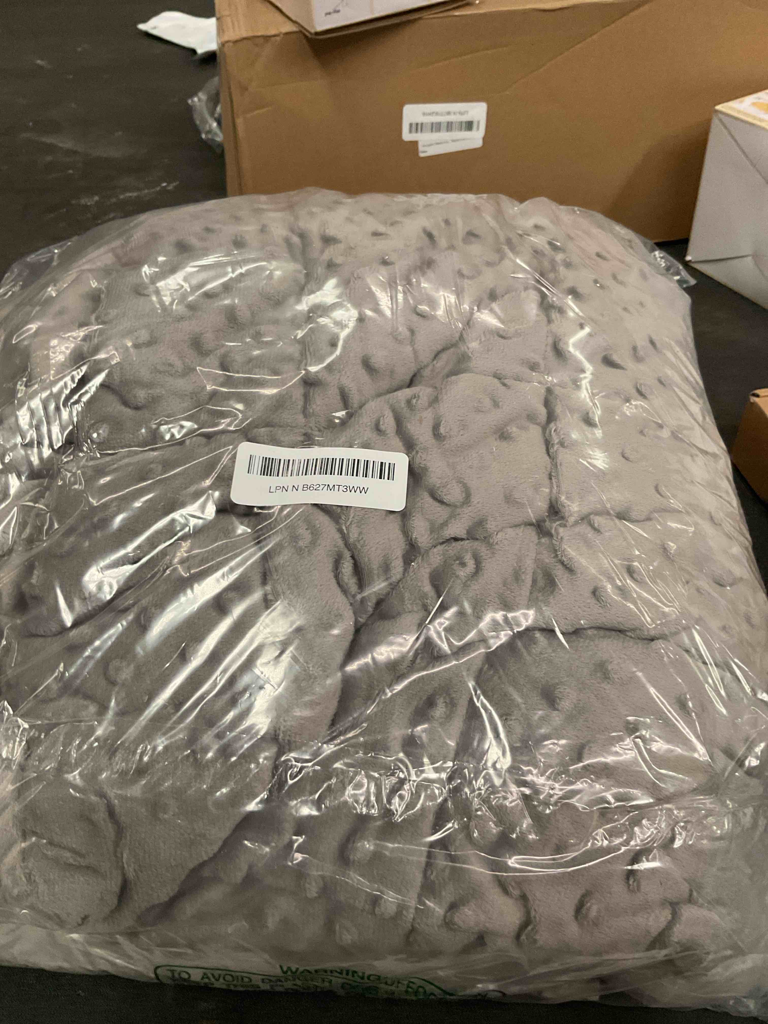 mr. sandman weighted blanket for adults queen size 15 lbs, soft cooling heavy minky blanket for sleep, washable throw blanket with glass beads, 60 x 80 inches, grey