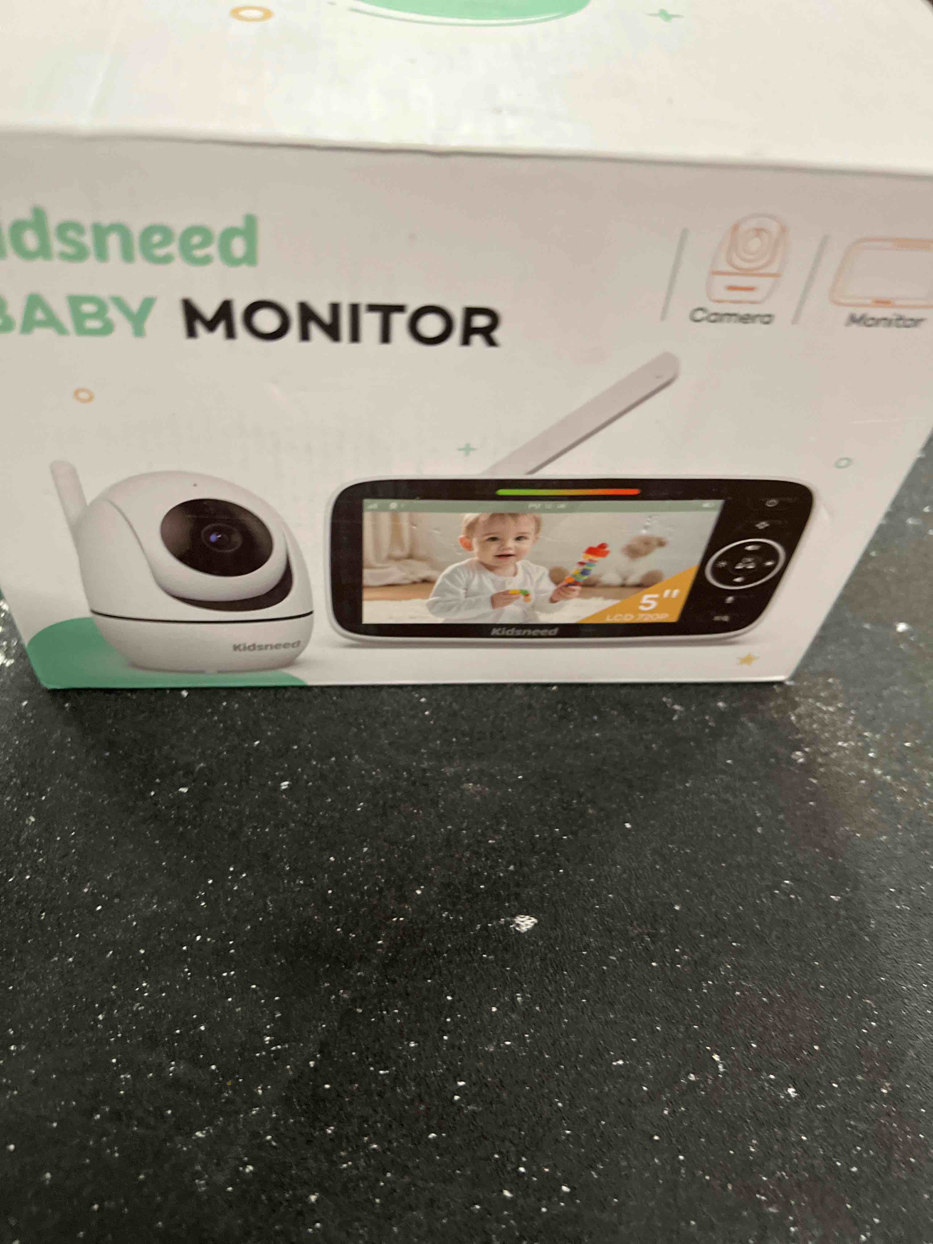 Condition photo showing Good Condition for kidsneed baby monitor with camera and audio - 5 inch 720p video baby monitor, no wifi, 48h battery life, night vision, two way talk, remote pan tilt zoom, thermal monitor?1000 ft range ?530? black1