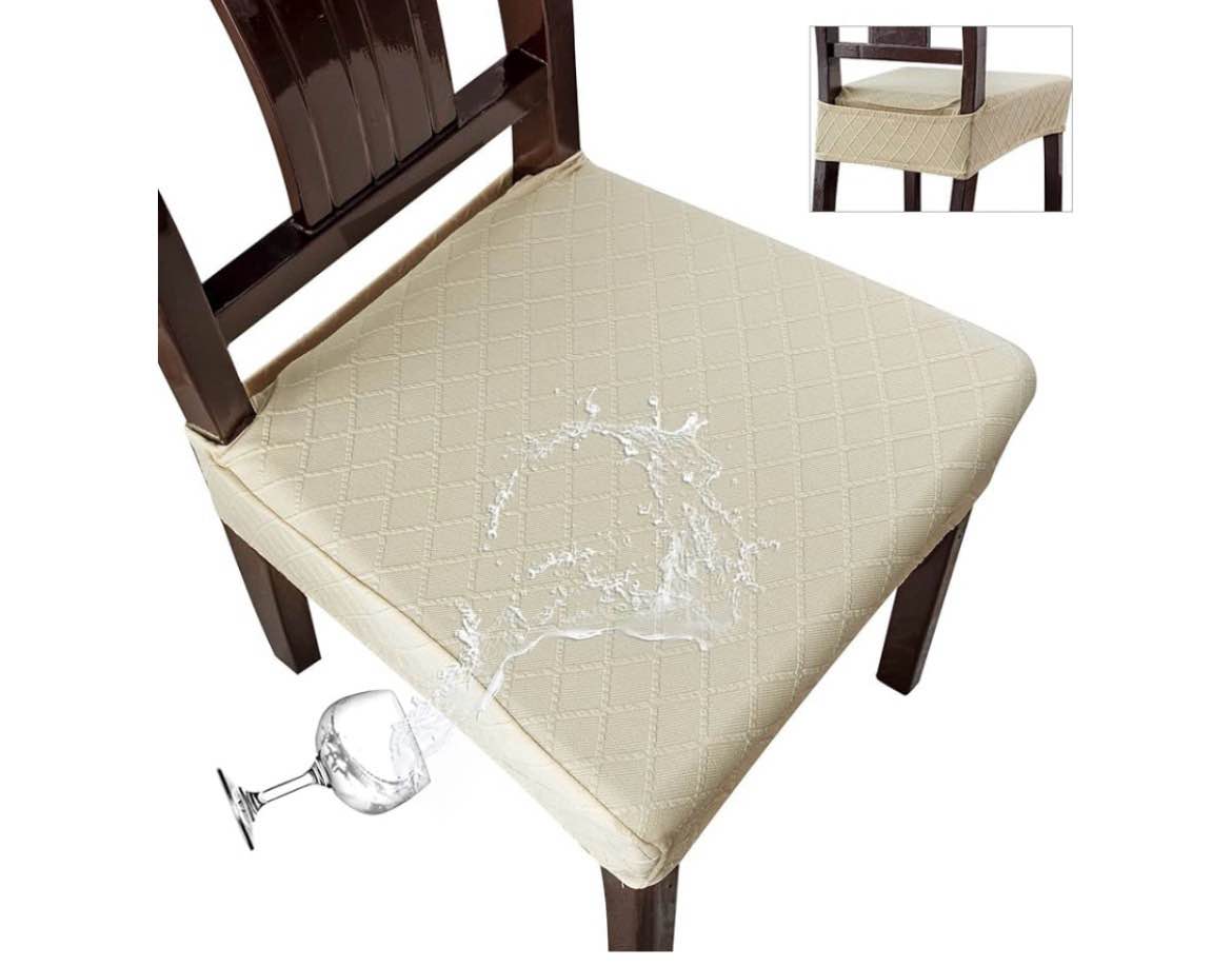 genina waterproof seat covers for chairs,set of 4 dining room chair seat covers for kitchen,stretch 