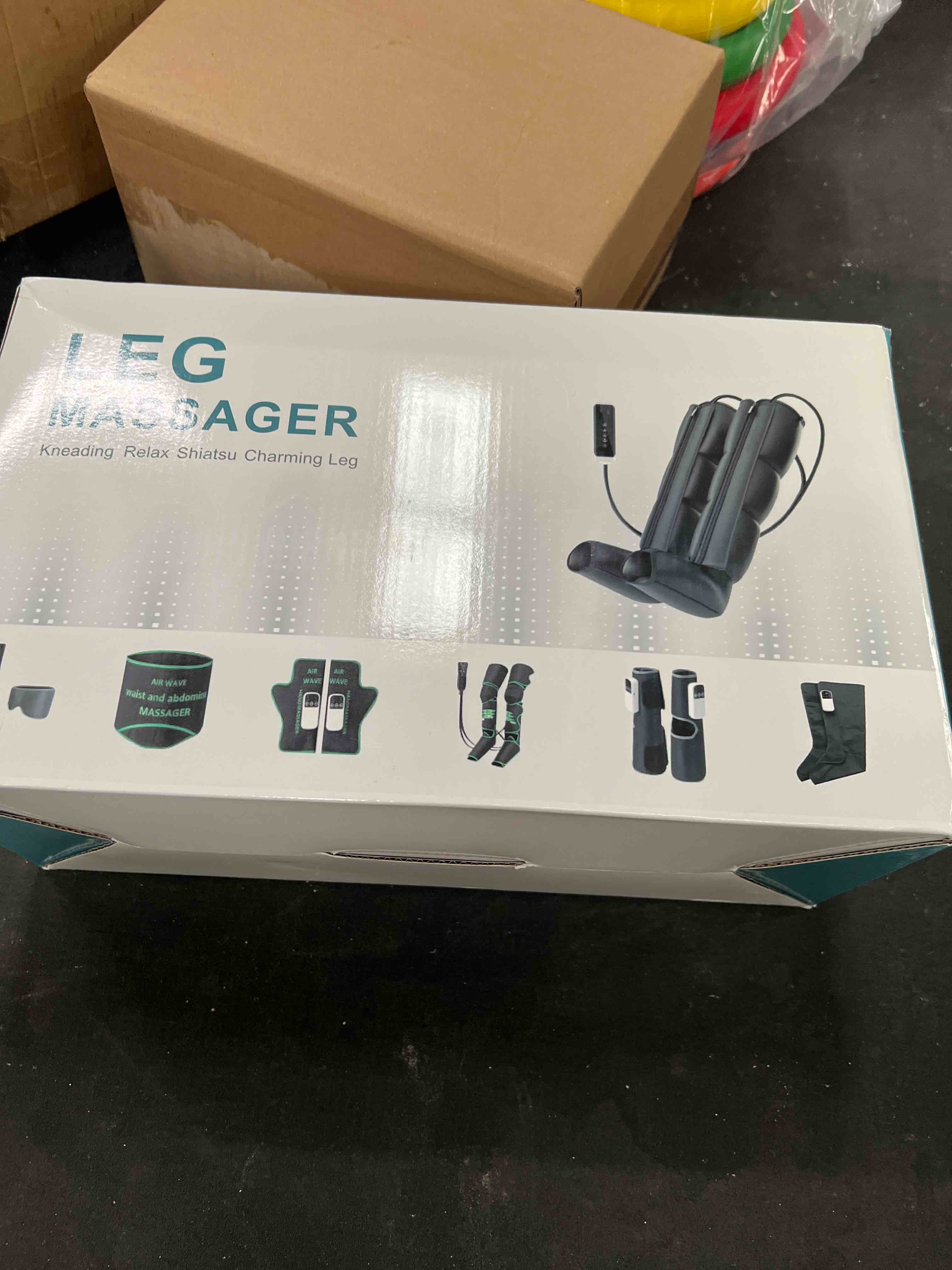 Condition photo showing Good Condition for leg compression massager, air compression leg massager for circulation & muscle recovery,6 modes 9 levels, adjustable full leg & foot massager for pain relief, athletes & office use