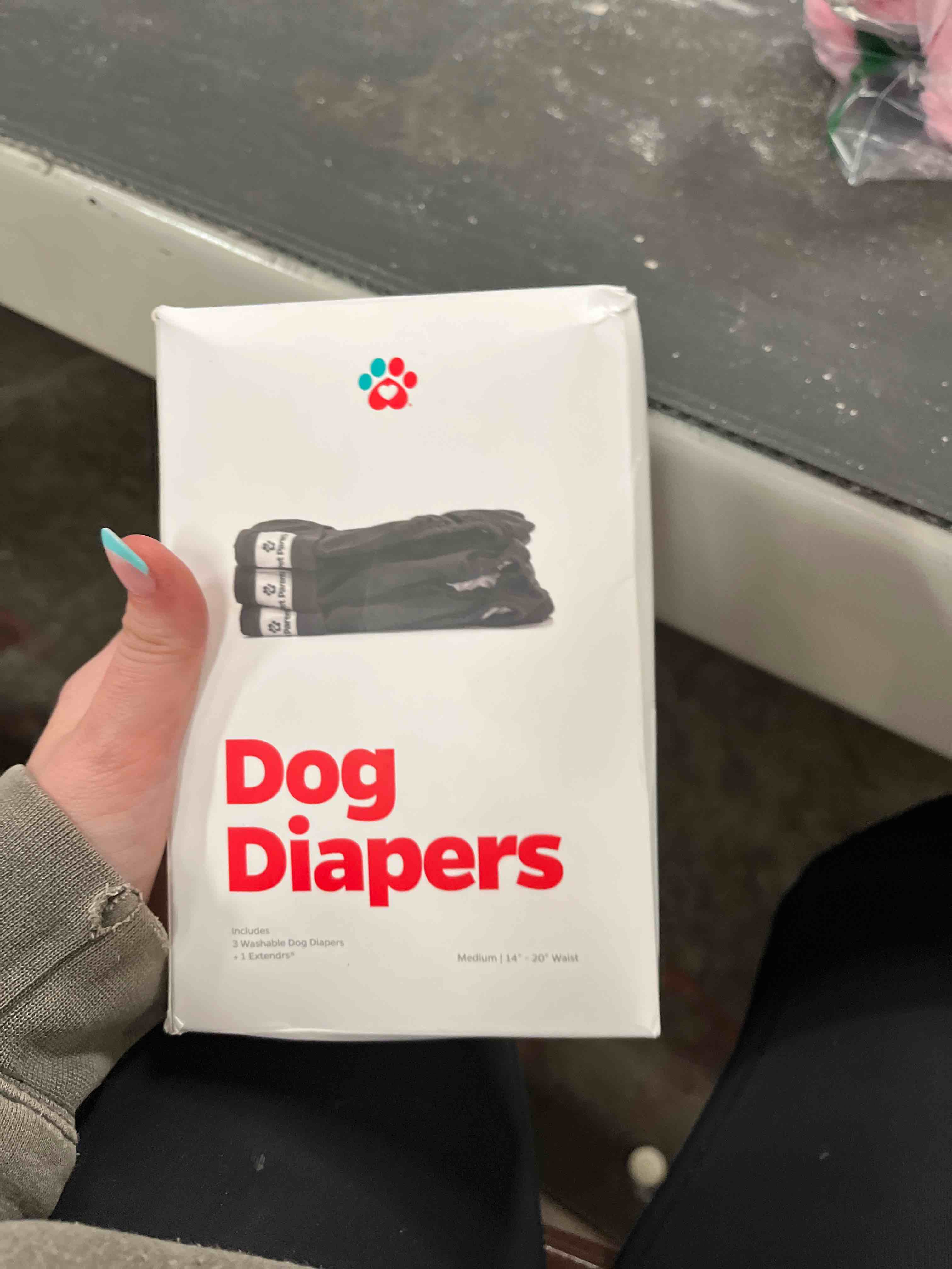 Condition photo showing Good Condition for pet parents® washable dog diapers (3pack) + extendrs® of durable doggie diapers, premium dog diapers female & male (medium, black) black medium (14-20")