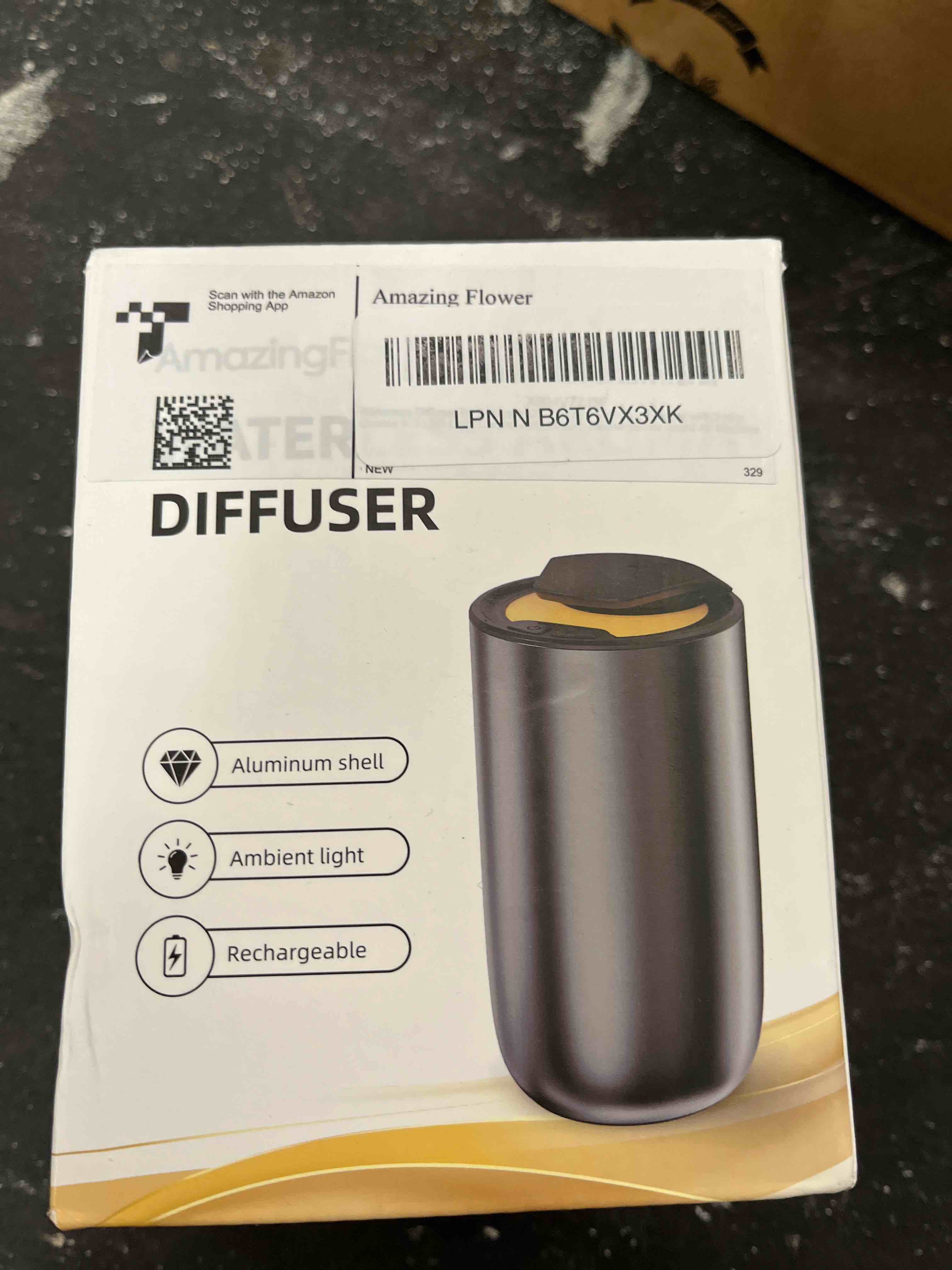 Condition photo showing Good Condition for waterless diffuser for essential oil, smart car air freshener diffuser with 3 mist grades & 3 led light colors, auto on/off, rechargeable scent air machine titanium