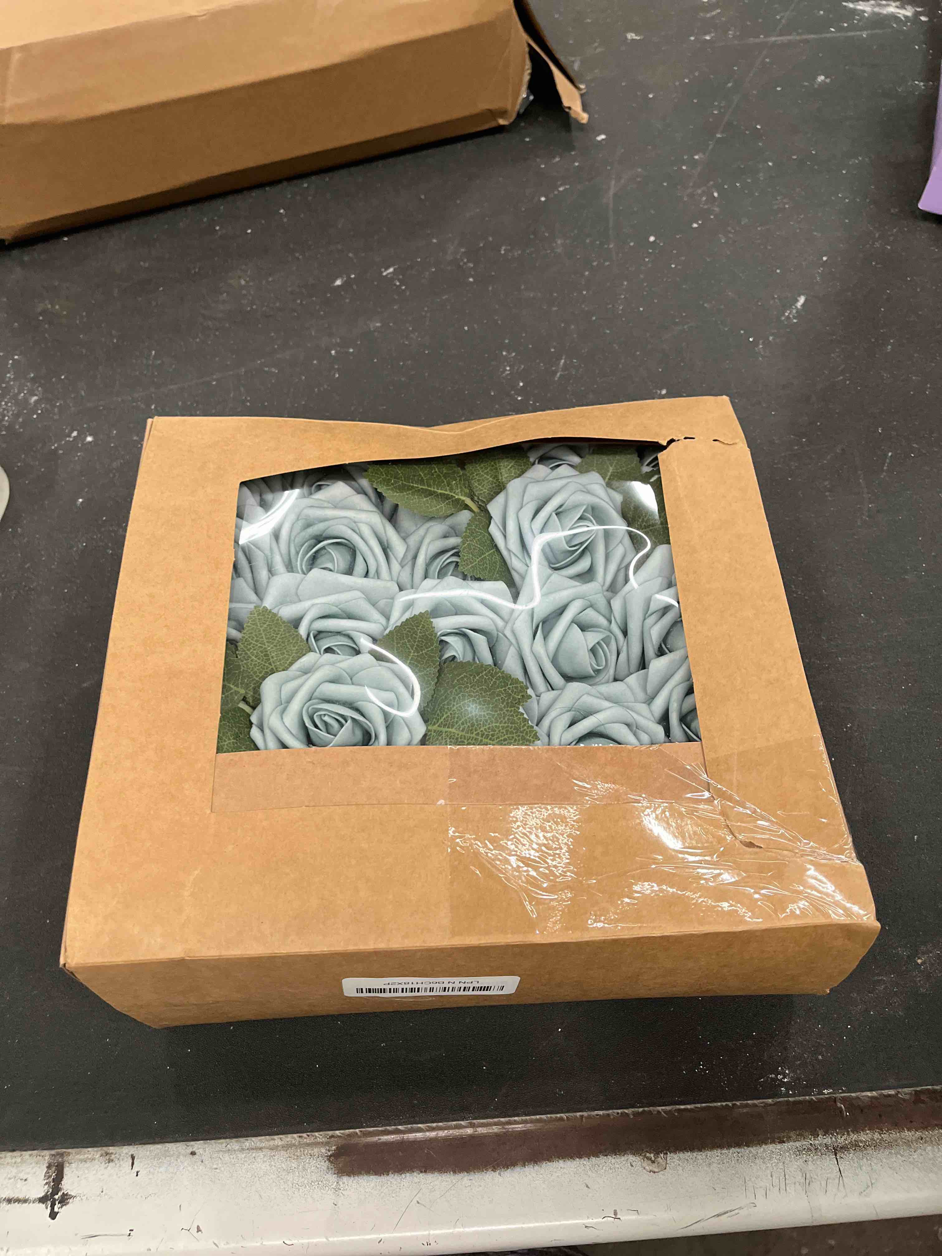 Condition photo showing Good Condition for ling's moment artificial flowers 50pcs dusty blue roses decor w/stems,3" diy foam floral for wedding bouquet/centerpieces, outdoors party backdrop, room/table, and garden/pot decorations blu- dusty blue 50pcs