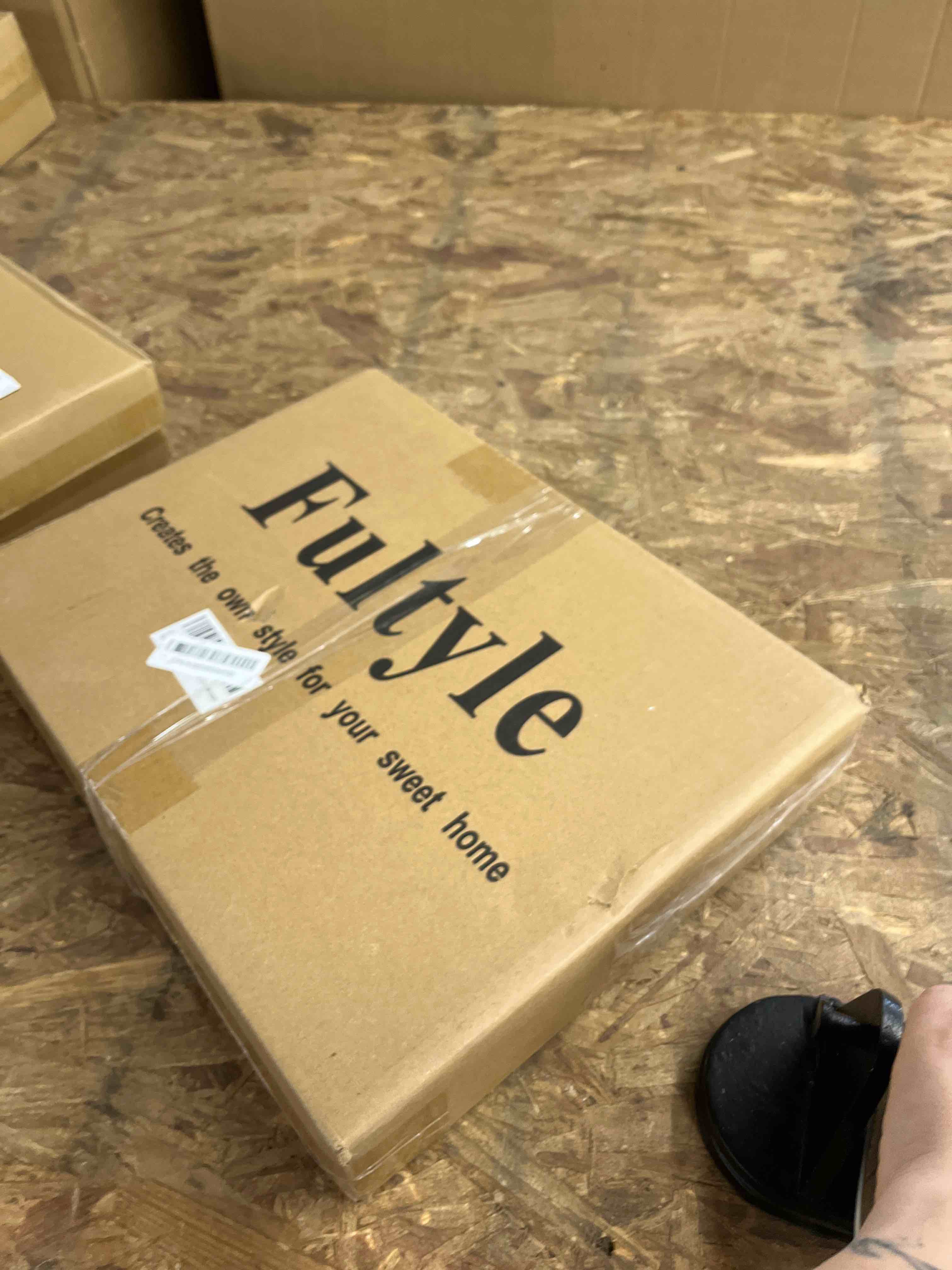 Condition photo showing Good Condition for fultyle side table, small end table with storage shelf, 2-tier small coffee tables living room for bedroom, narrow spaces (rustic brown)