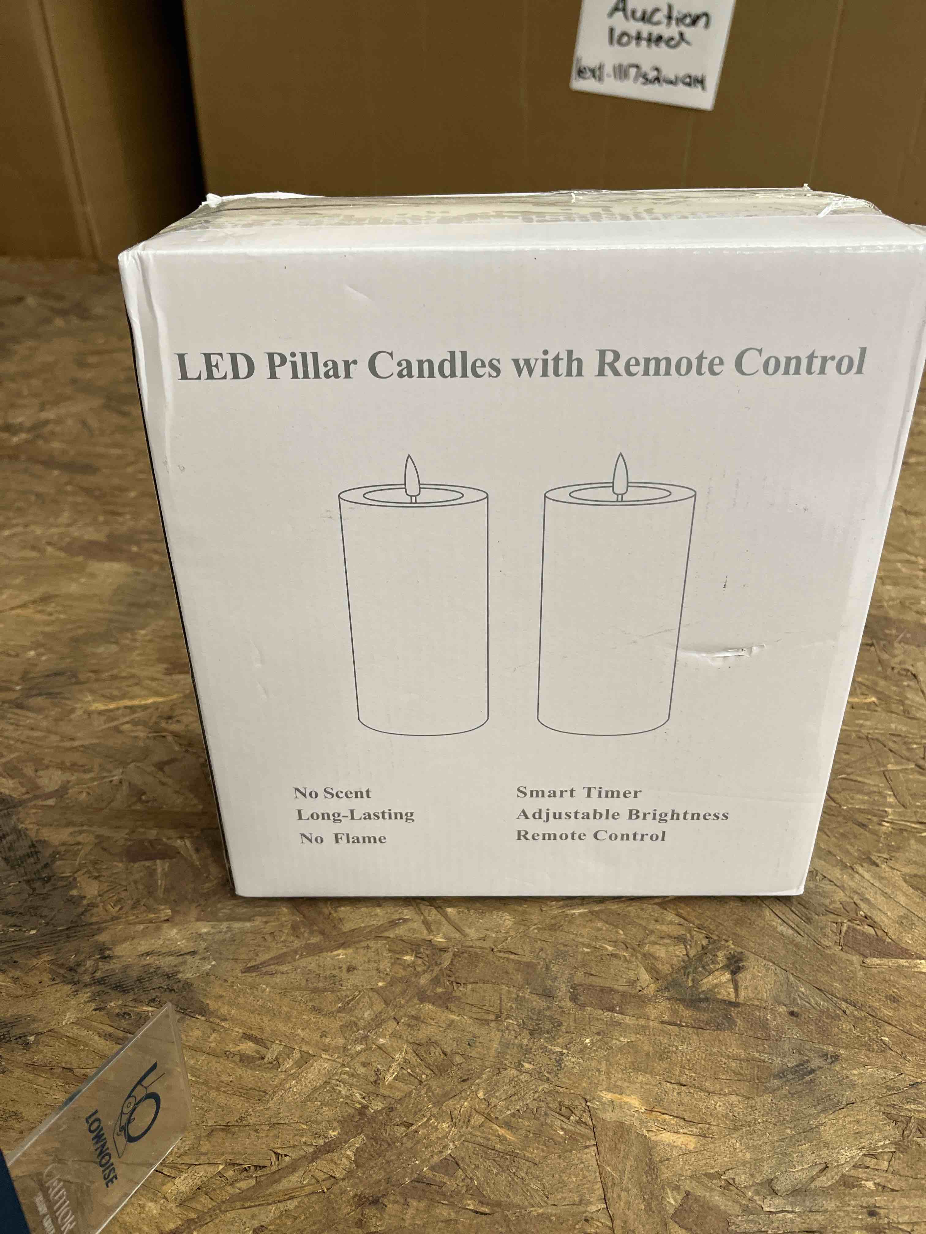 Condition photo showing Good Condition for flameless flickering 4" x6" real wax white remote candles with candle grease, pack of 2 timer led battery operated fake warm light pillar candles for home, banquet, ceremony decoration white 4" x6"