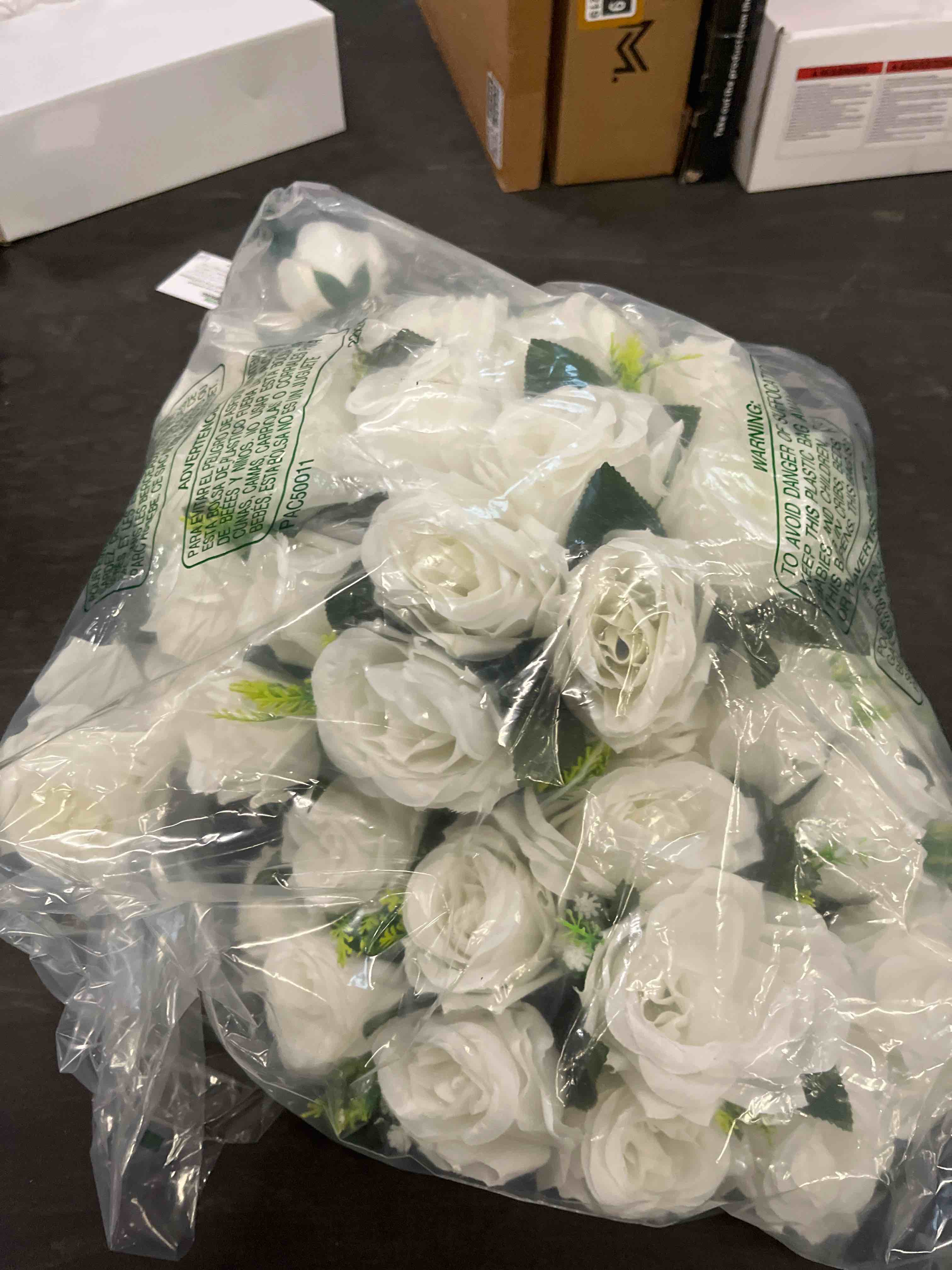 Condition photo showing Good Condition for briful fake floral balls for centerpieces - 2pcs 11.8" large faux rose flower arrangement silk flower bouquet for home wedding party anniversary table vase flower stand decor(white) white large