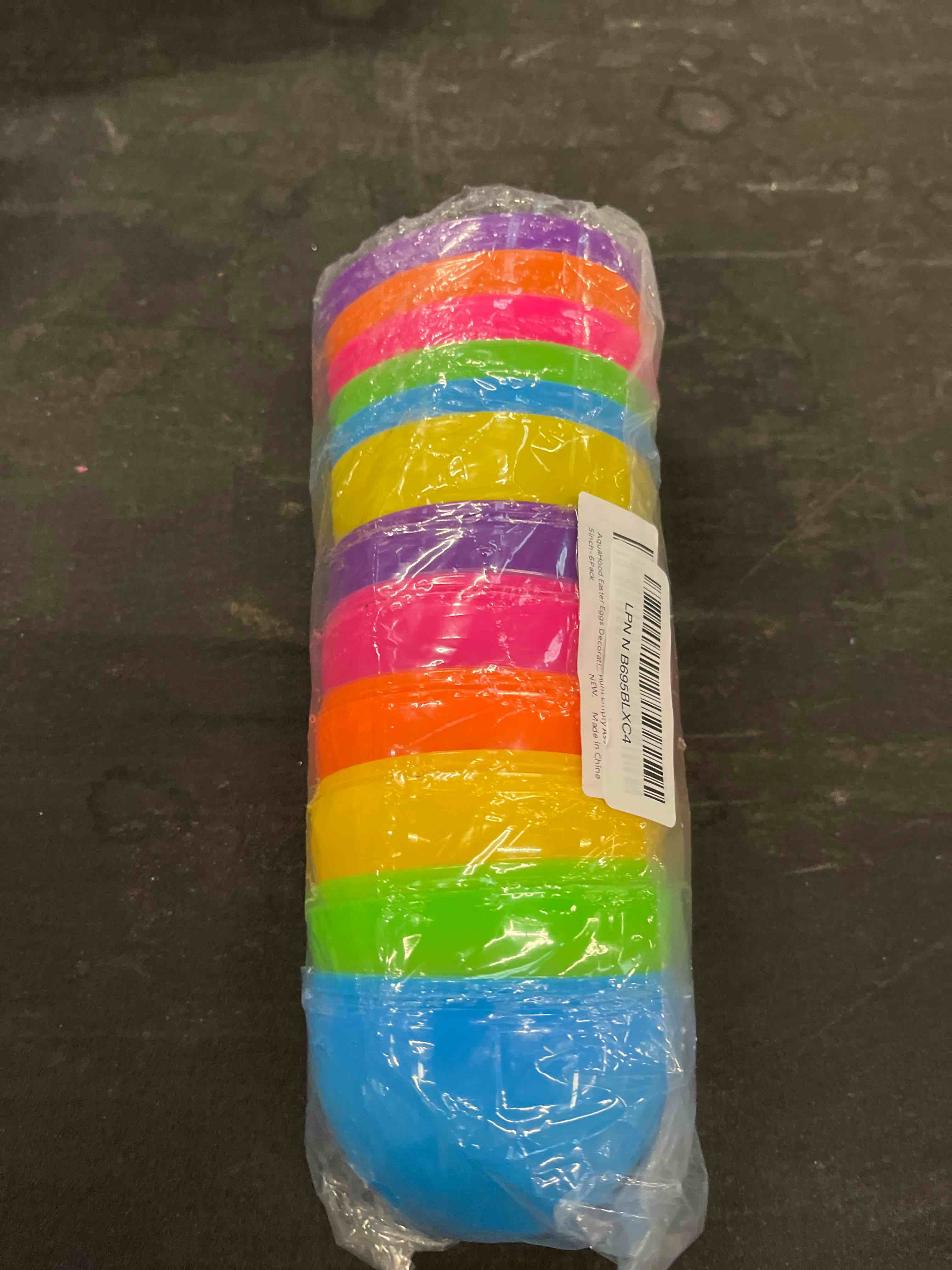 Condition photo showing Good Condition for easter eggs decorations plastic large: 5 inch 6 pack jumbo fillable colorful bright easter egg hunt empty bulk assortment 6 5 inch