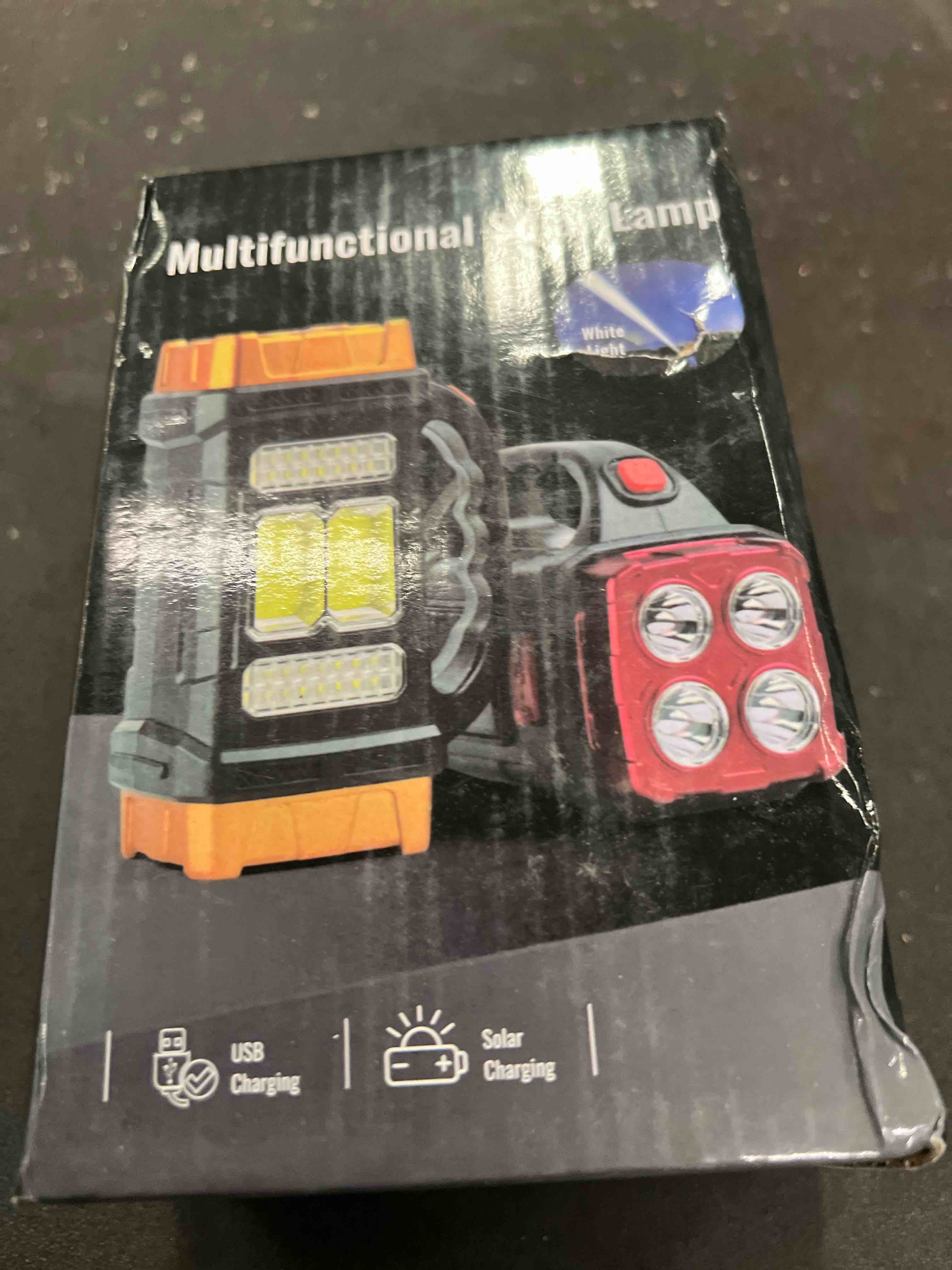 Condition photo showing Good Condition for versatile solar flashlight with dual charging modes | 4 light modes usb/solar powered| portable emergency charger & outdoor camping light (silver)