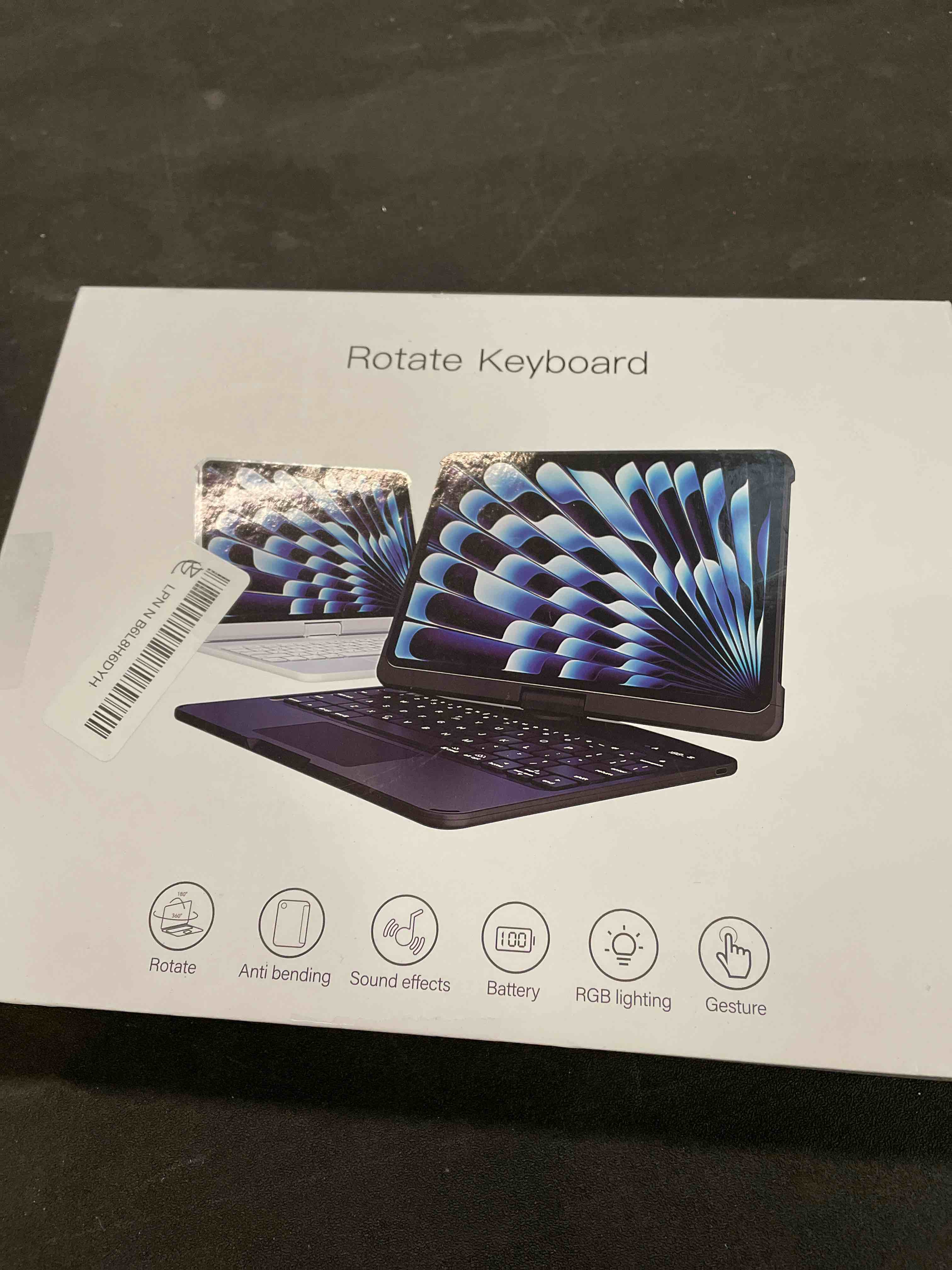 Condition photo showing Good Condition for transparent keyboard case with trackpad for ipad 11th gen a16 (2025) & 10th gen 10.9" (2022), 7-color backlit wireless bluetooth keyboard with 360 rotating stand & pencil holder, pink pink ipad (a16) 11th & ipad 10th