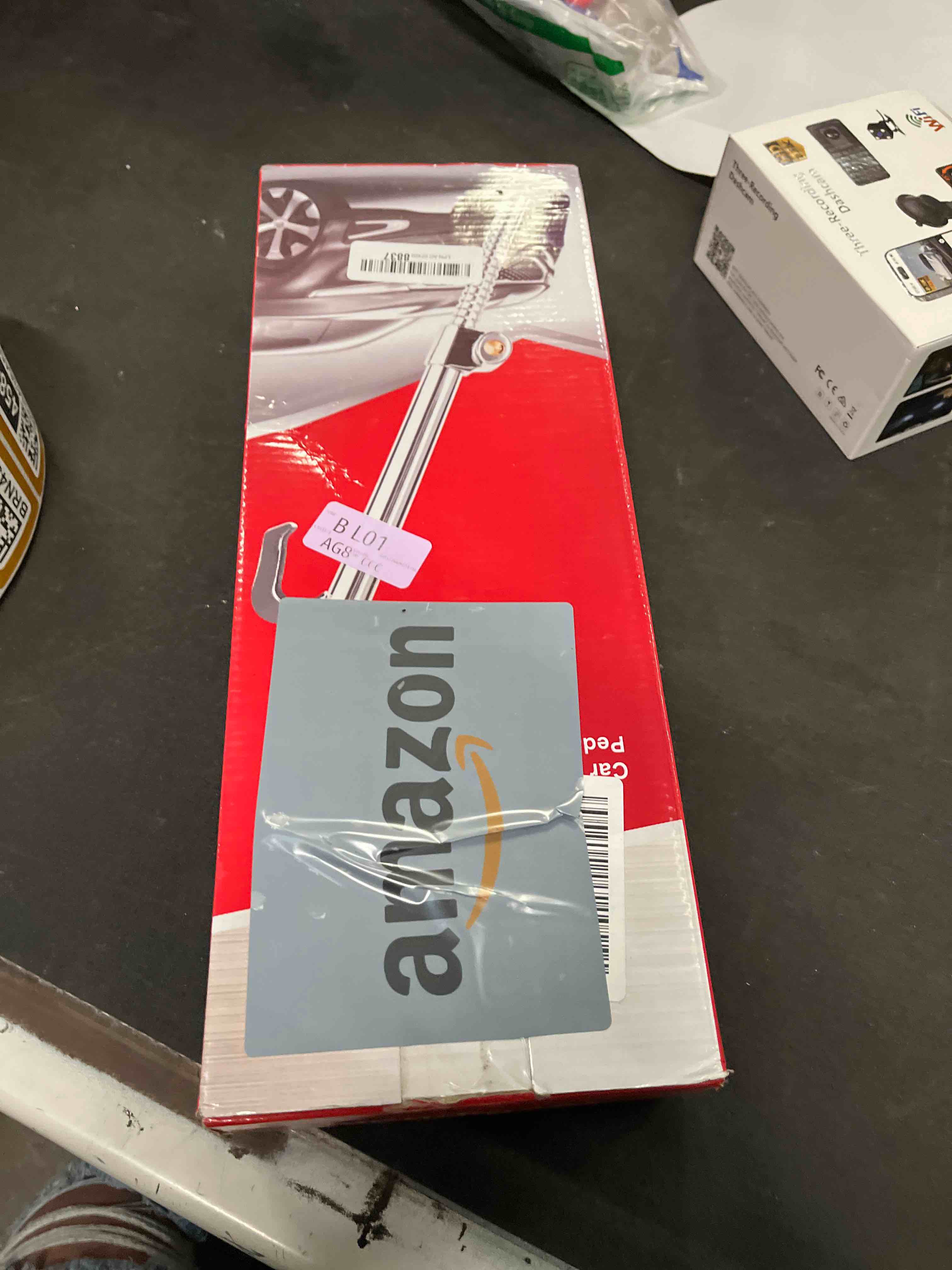 Condition photo showing Good Condition for tevlaphee universal steering wheel brake lock anti-theft retractable double hook extended car lock clutch pedal for car truck suv van security with 3 keys(extended) max length of 37.4"