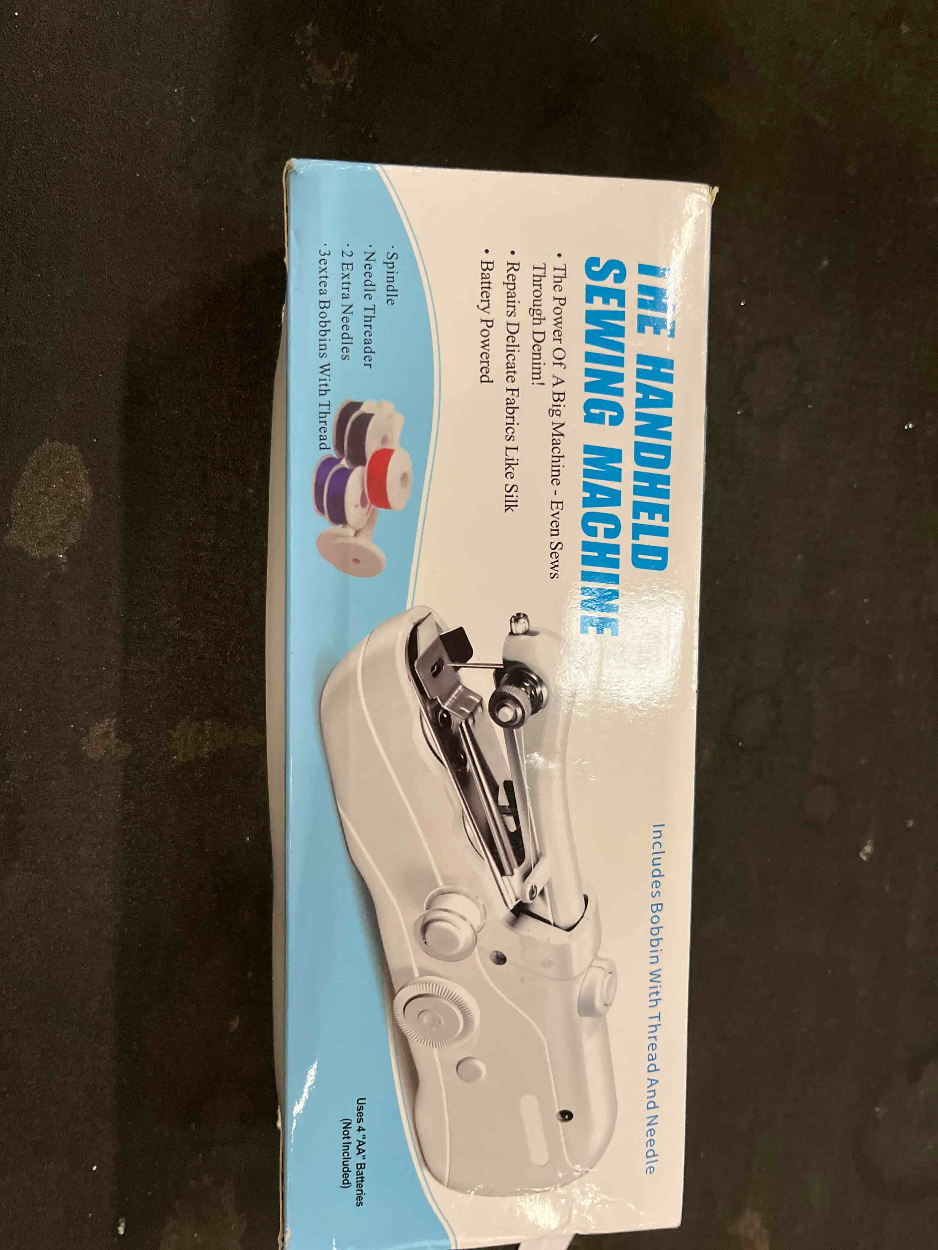 Condition photo showing Good Condition for portable handheld sewing machine for adults - mini hand held sewing stitching machine for beginners - small electric cordless for quick fabric home travel clothes pants diy fabric denim (black)