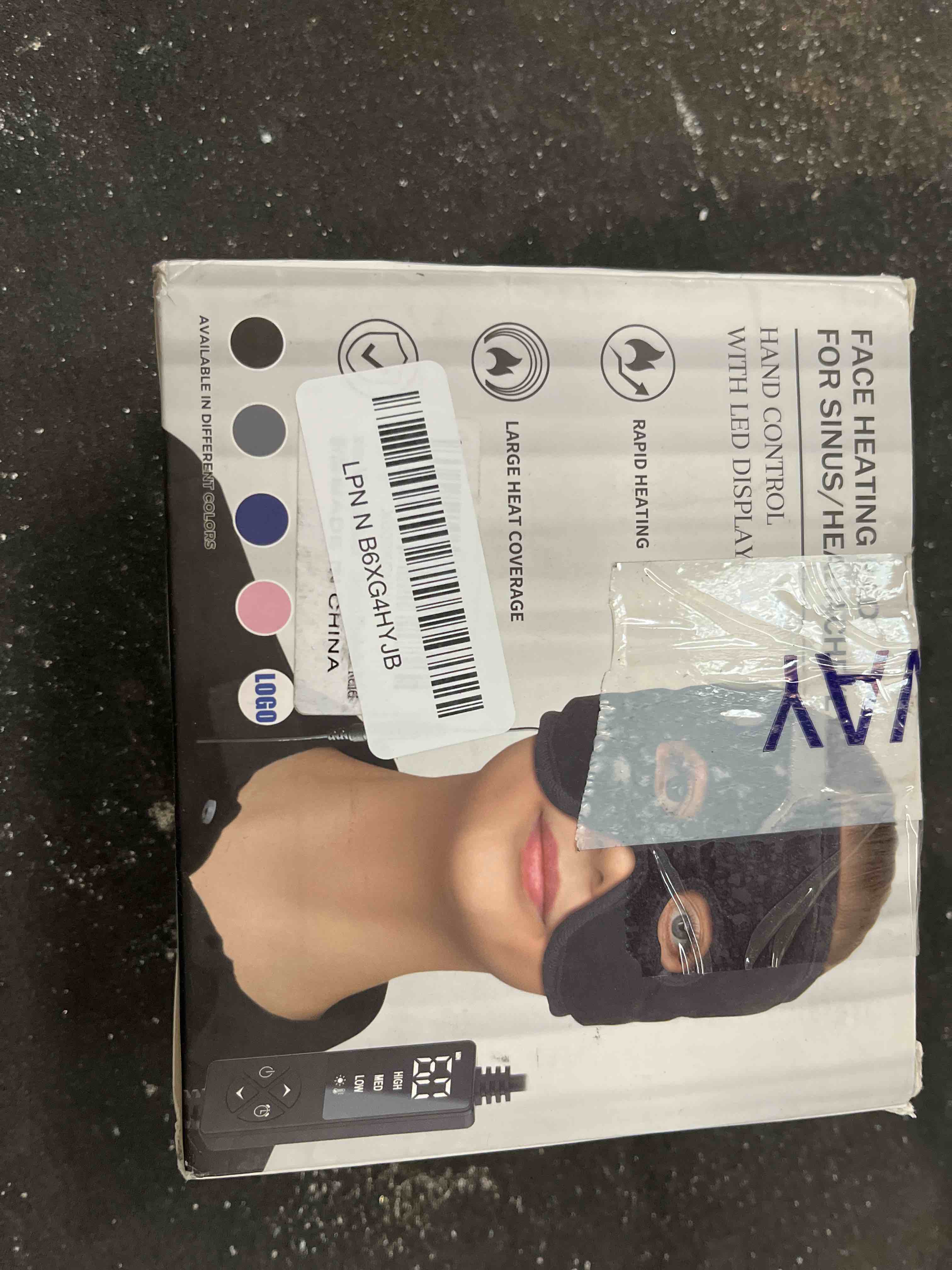 Condition photo showing Good Condition for sticro sinus relief mask moist heat with 3 temp settings, ex-large headache mask electric face heating pad for sinus pressure relief, migraine, tension headache relief gray