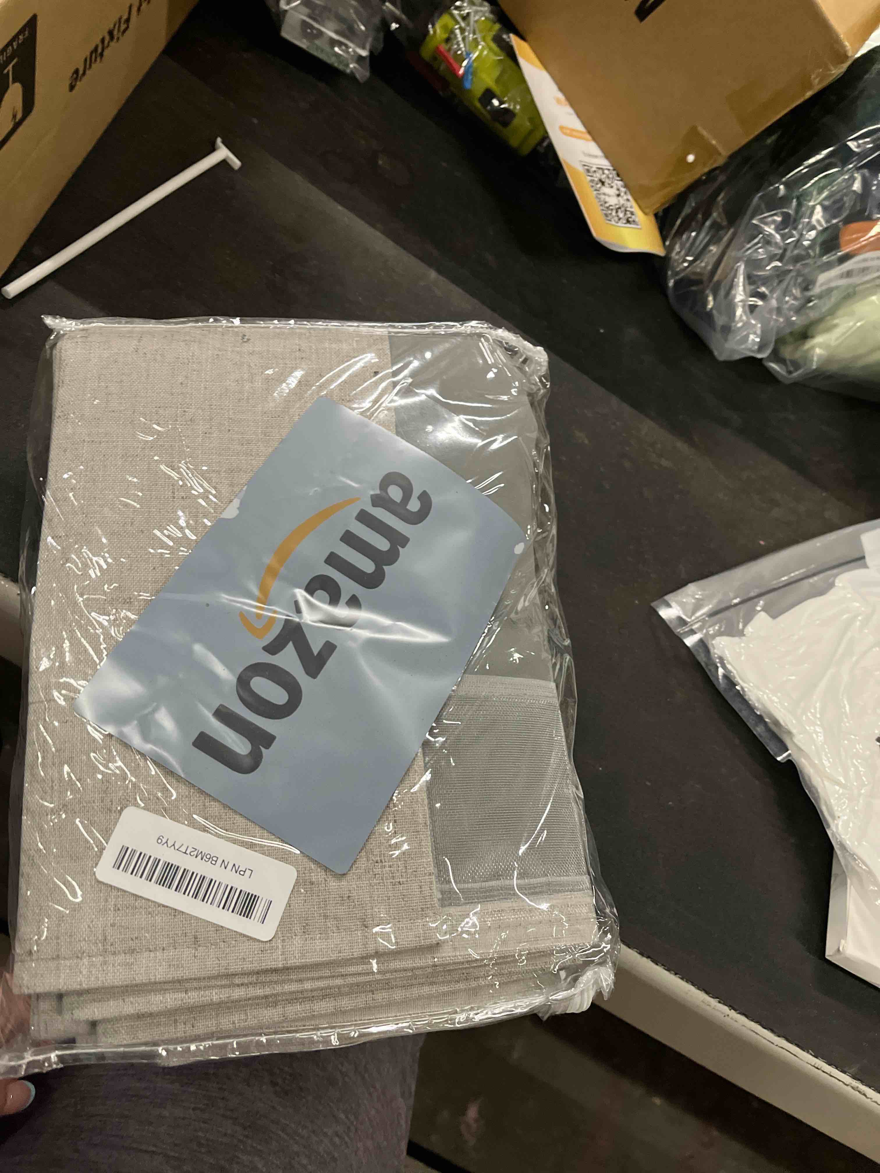 Condition photo showing Good Condition for guken taupe 100% blackout linen look curtains for bedroom 96 inch long 2 panels set hook belt back tab textured cottage core black out room darkening thermal insulated greige beige 52x96 8ft taupe 52"w x 96"l (pack of 2)