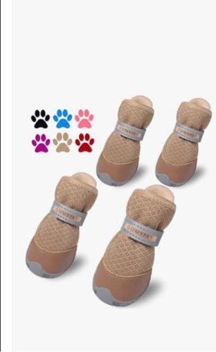 QUMY 4PCS Dog Shoes for Small Dogs, Hot Pavement Summer Puppy Dog Boots & Paw Protectors with Soft A