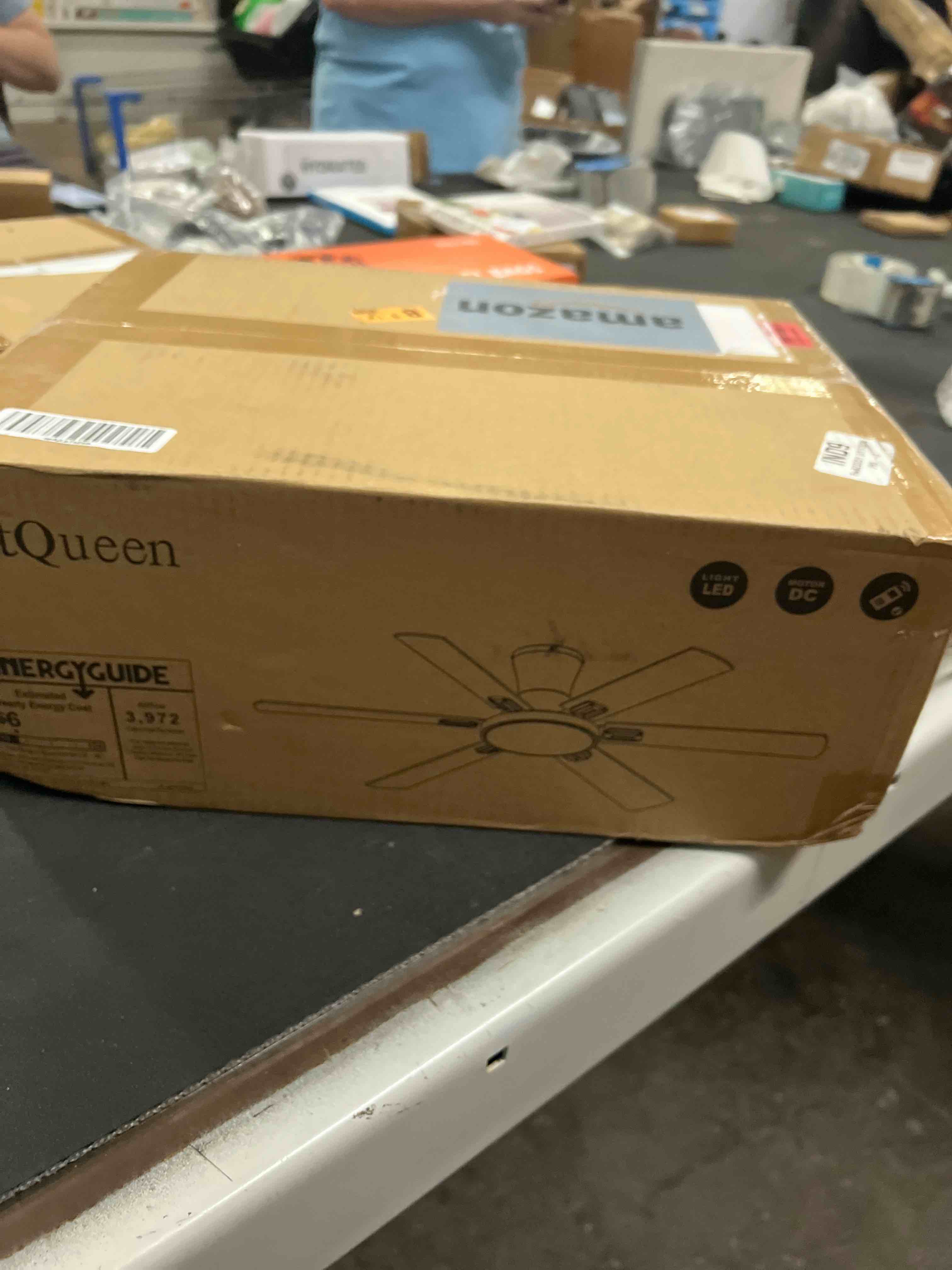 Condition photo showing Good Condition for 52 inch brushed nickel ceiling fans with lights and remote,flush mount low profile 6 blades ceiling 