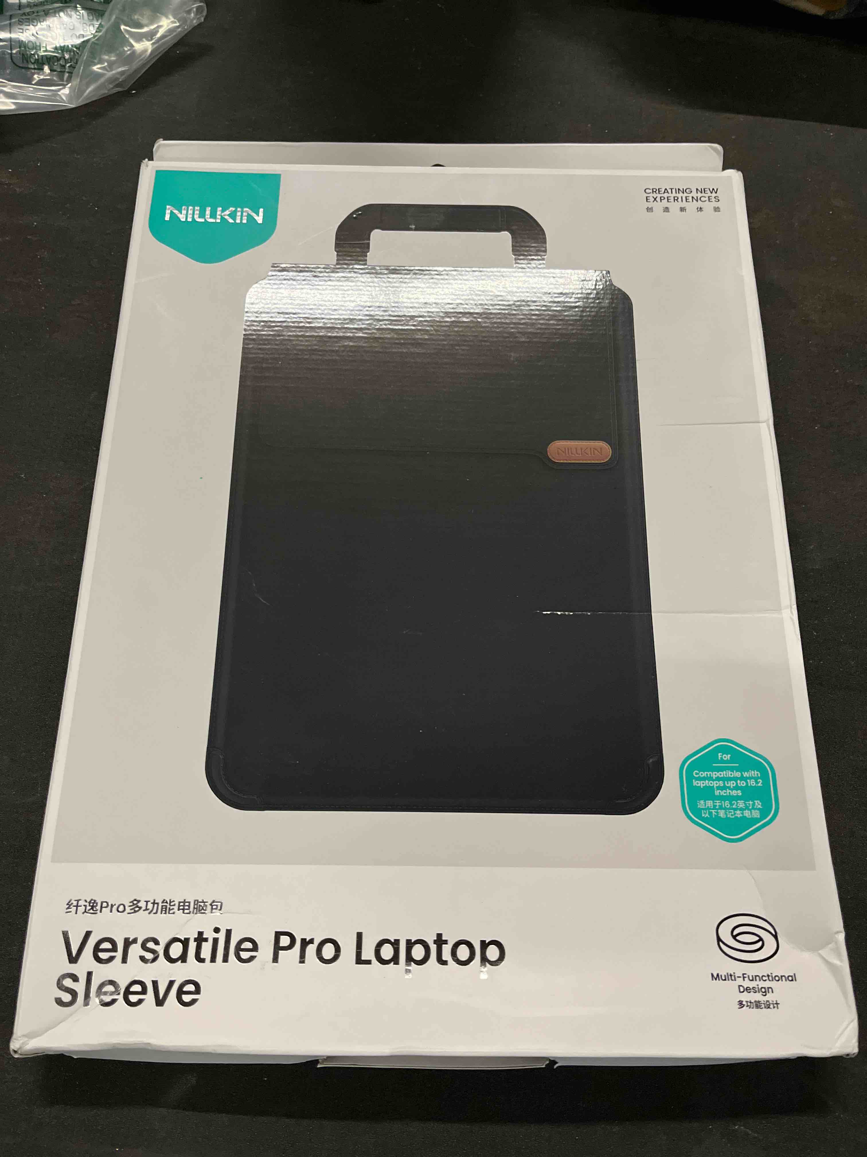 Condition photo showing Good Condition for nillkin 16 inch laptop sleeve with handle (4-in-1), 2 stand modes, macbook sleeve with adjustable stand & mouse pad, slim laptop case 16 inch for samsung/surface/hp/chromebook/dell 13-16'', black 13-16 inch black