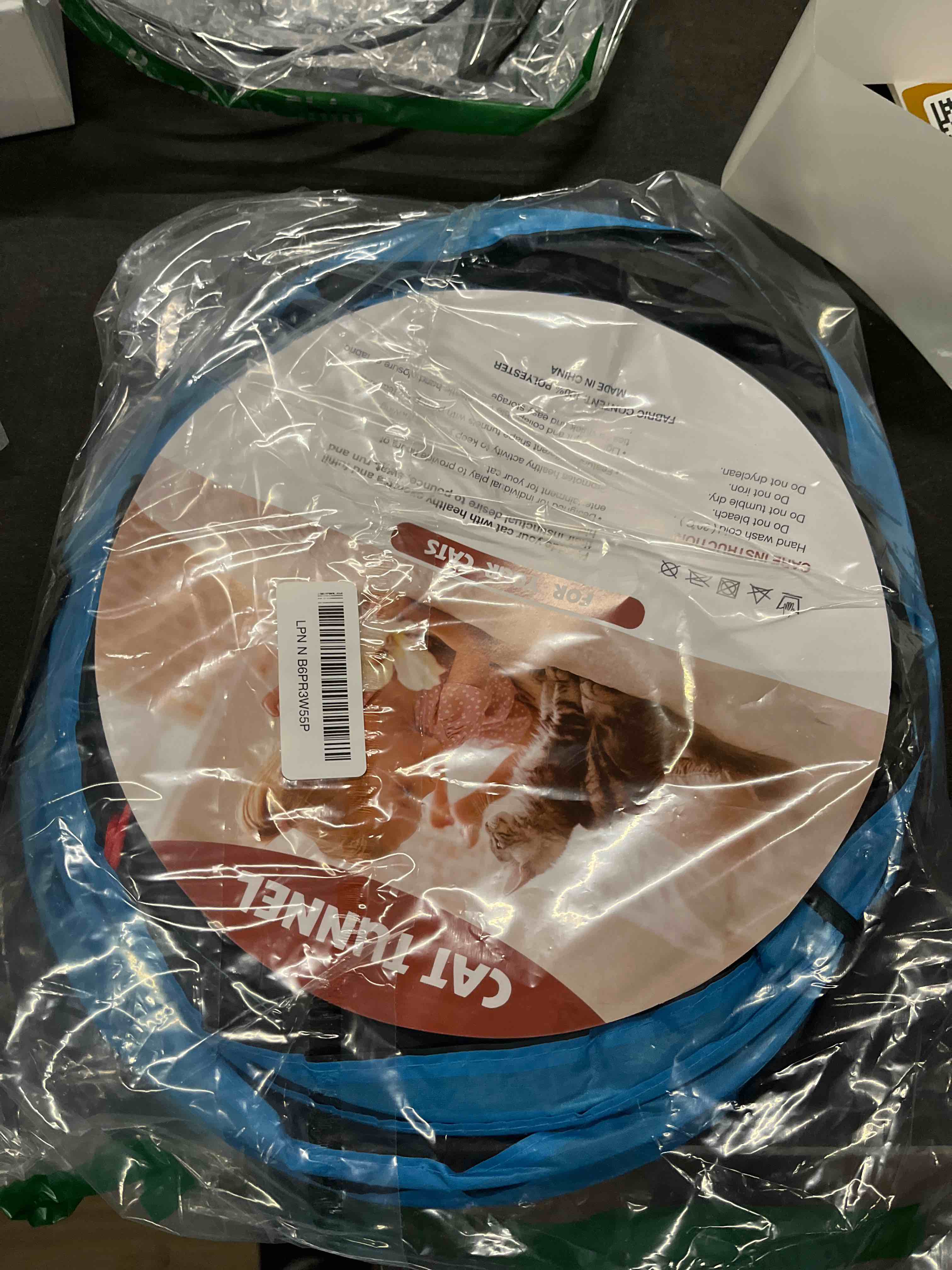 Condition photo showing Good Condition for tempcore pet cat tunnel tube cat toys 3 way collapsible, tunnels for indoor cats?kitty bored peek hole toy ball cat, puppy, kitty, kitten, rabbit 3-way 3-way blue