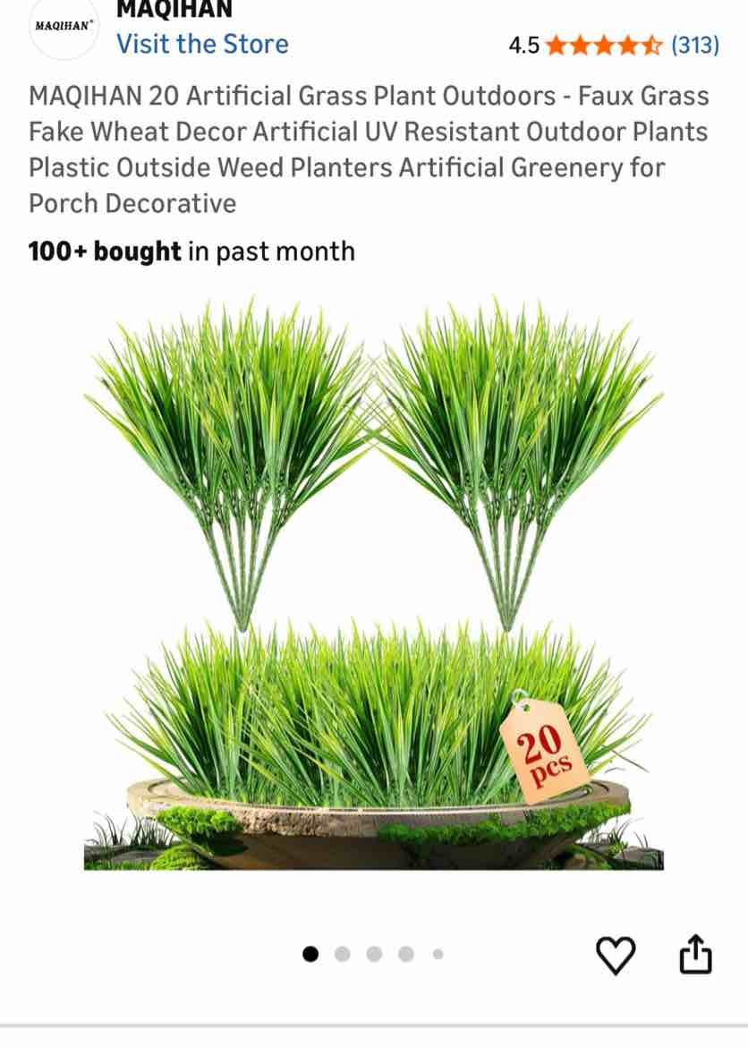 Condition photo showing Good Condition for maqihan 20 artificial grass plant outdoors - faux grass fake wheat decor artificial uv resistant out